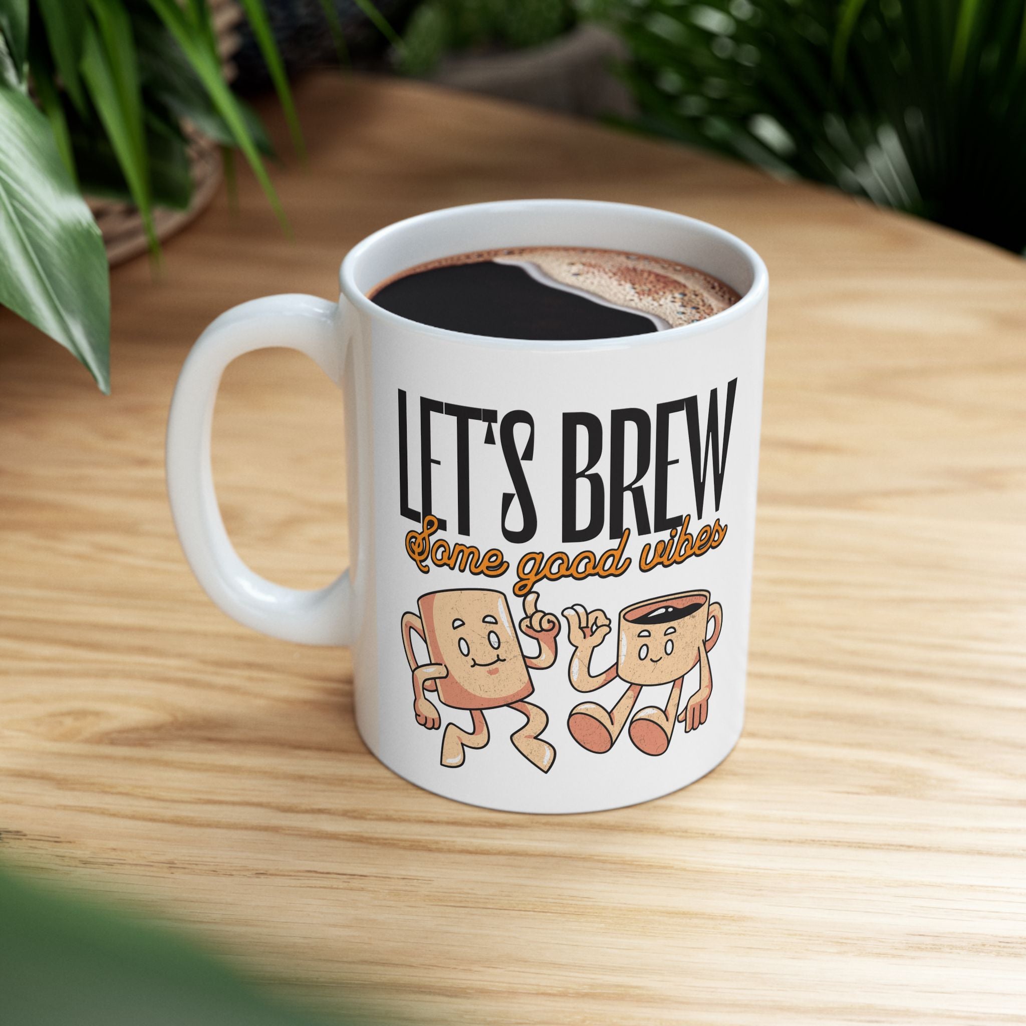 Playful Coffee Mug - "Let's Brew" Design