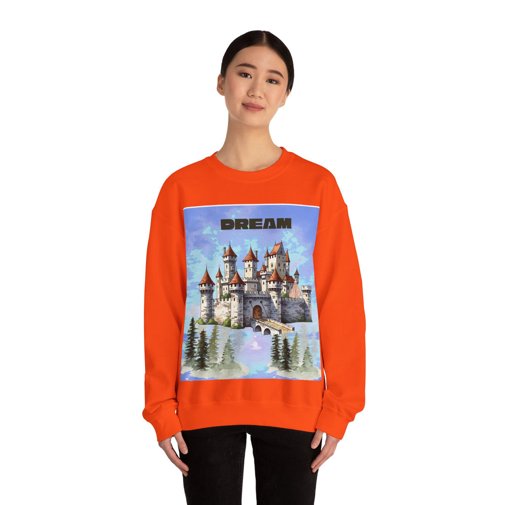 Dreamy Castle Crewneck Sweatshirt, Cozy Graphic Sweatshirt, Unisex Pullover, Pastel Art Apparel, Fantasy Sweatshirt