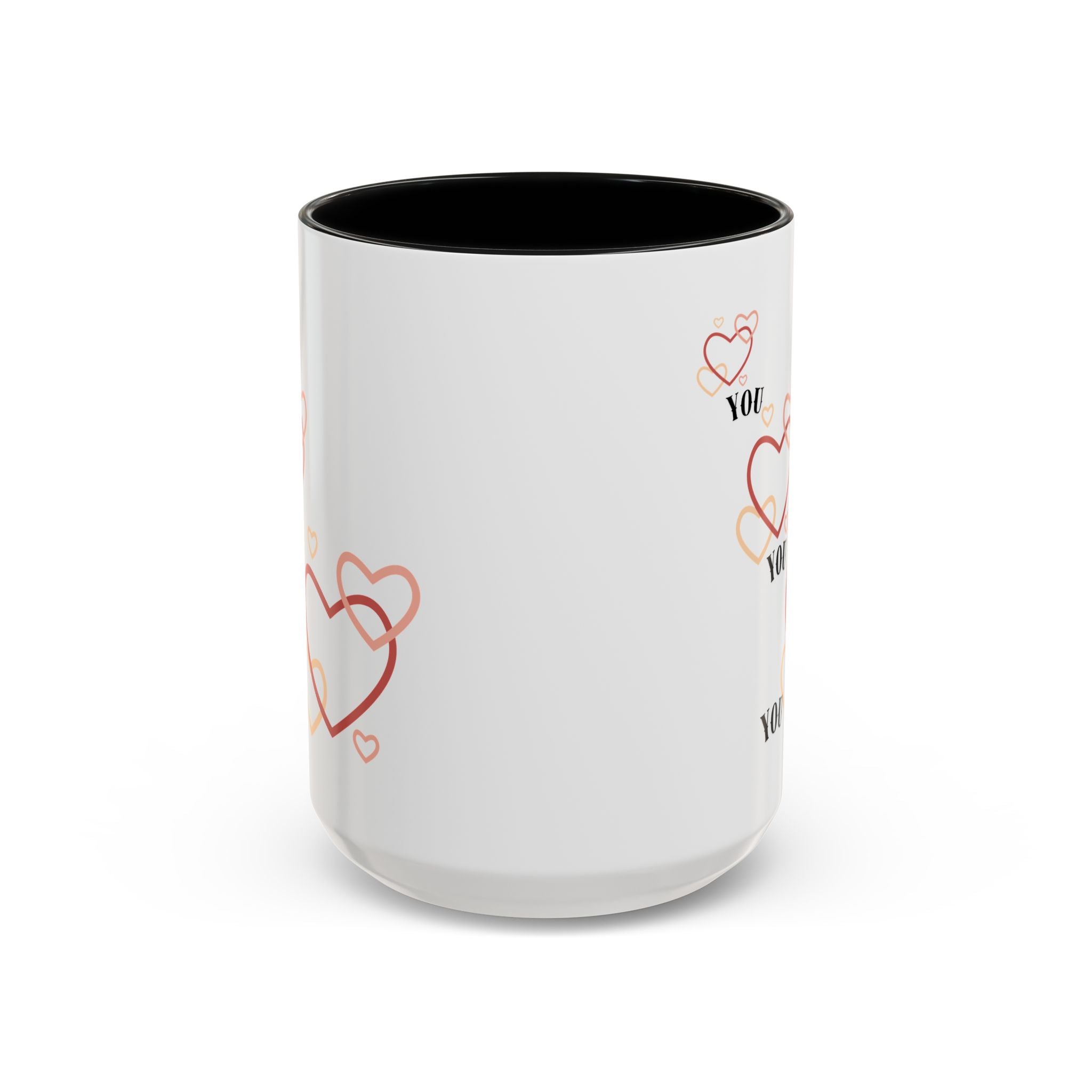Love You Accent Coffee Mug, Valentine's Day Gift, Heart Mug, Cute Coffee Cup, Romantic Beverage Container