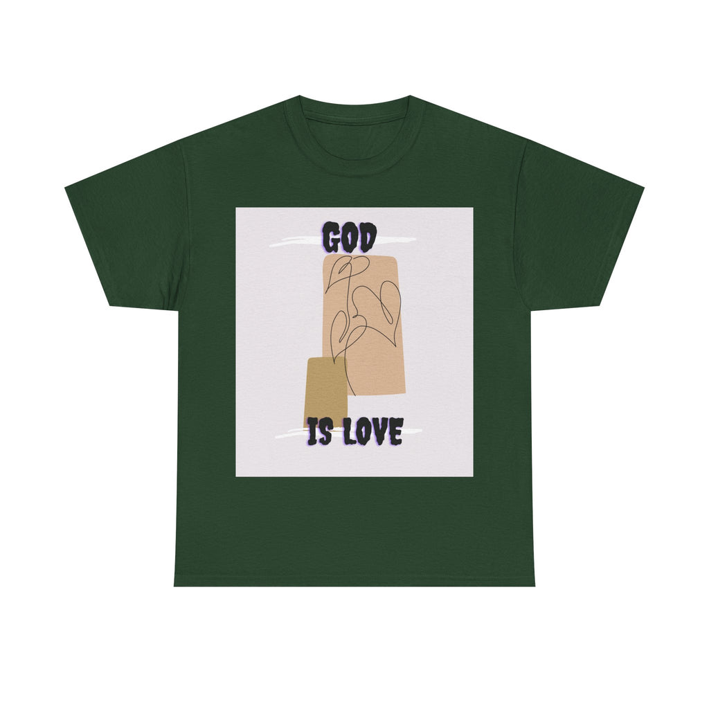 God Is Love Unisex Heavy Cotton Tee, Inspirational T-Shirt, Faith-Based Apparel, Christian Gift, Everyday Wear