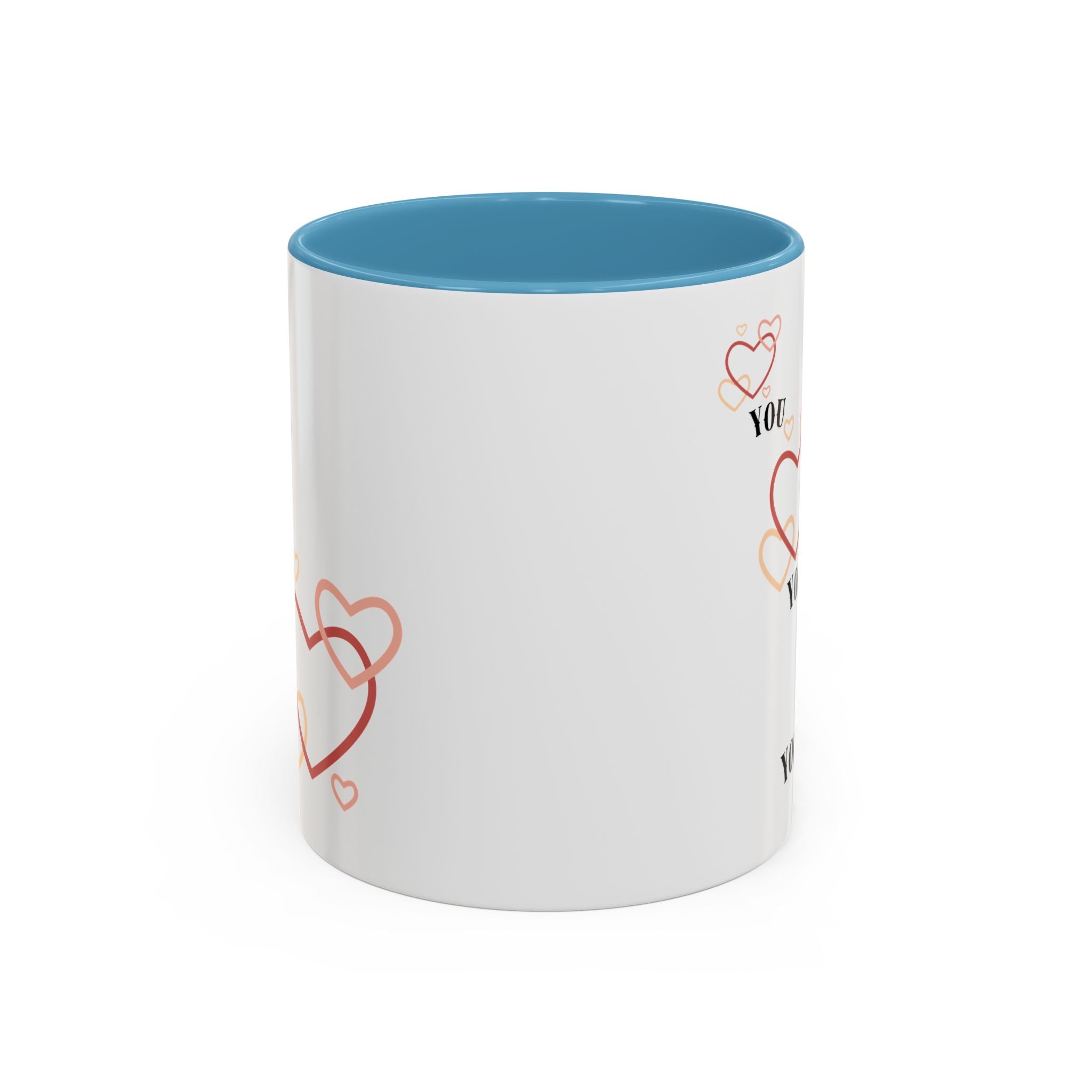 Love You Accent Coffee Mug, Valentine's Day Gift, Heart Mug, Cute Coffee Cup, Romantic Beverage Container