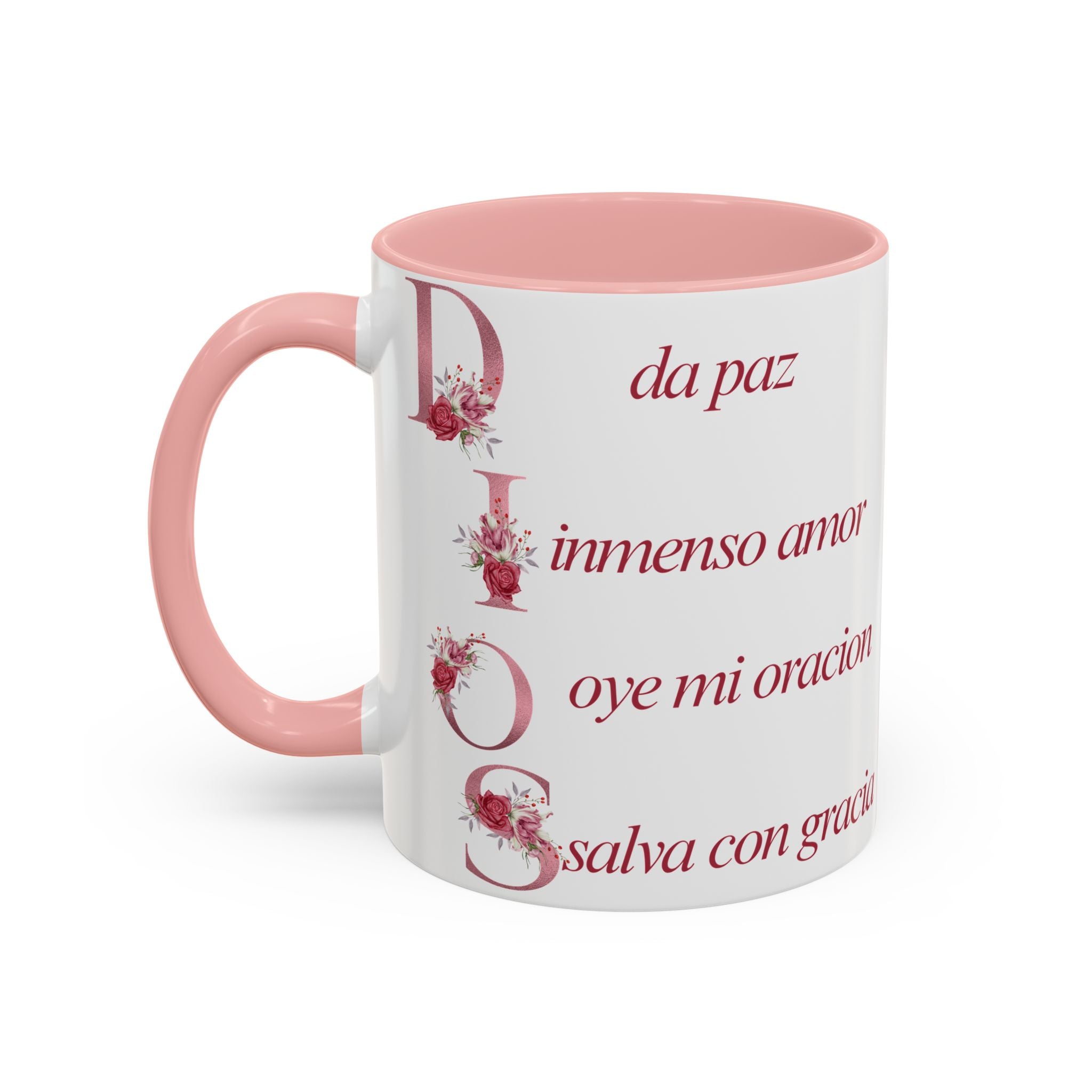 Inspirational Accent Coffee Mug with Floral Design - 11/15oz