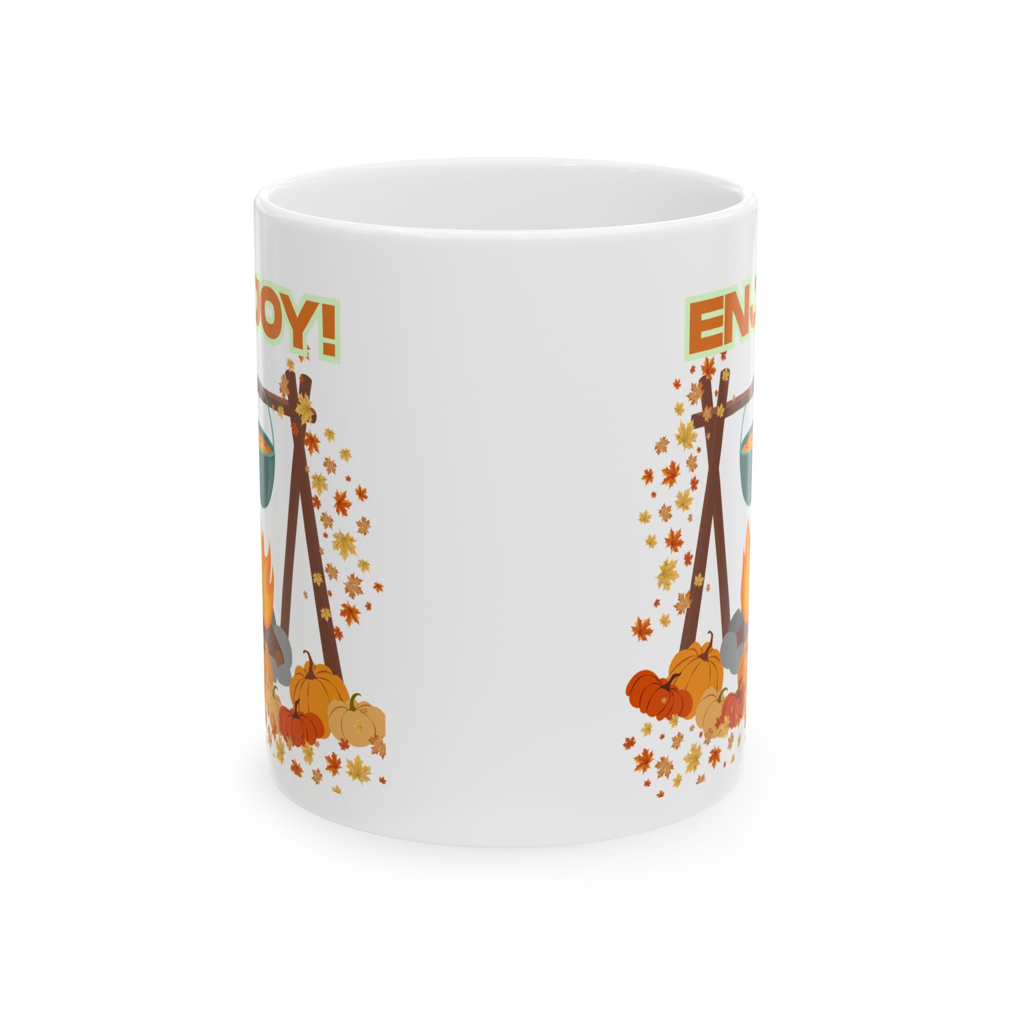 Autumn Harvest Ceramic Mug - Enjoy Autumn, Fall Coffee Mug, Cozy Drinkware, Pumpkin Spice Lover, Seasonal Gift