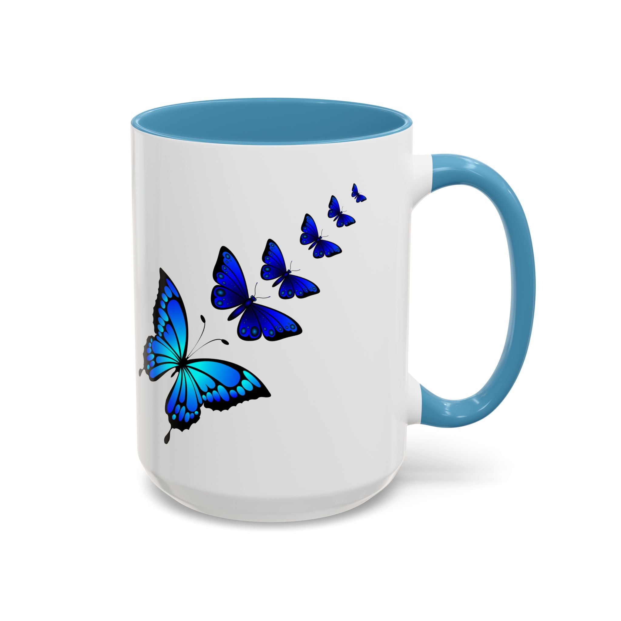 Butterfly Accent Coffee Mug | Colorful Butterfly Design | Perfect Gift for Nature Lovers | Home & Office Decor | 11oz & 15oz