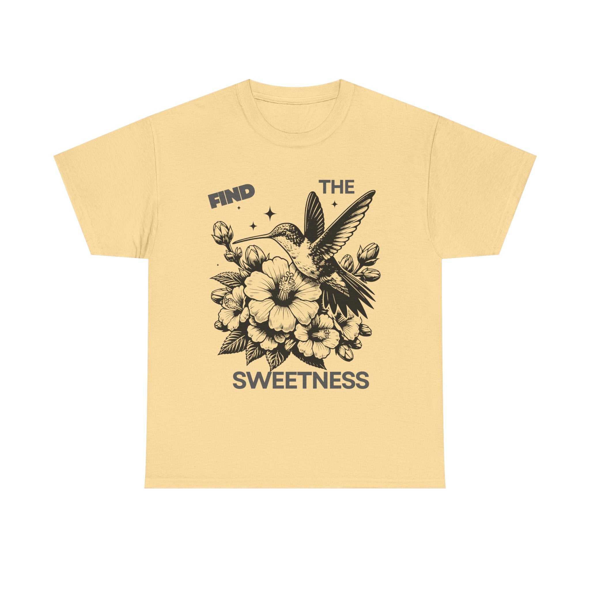 Find The Sweetness Tee — Floral Hummingbird Graphic T-Shirt