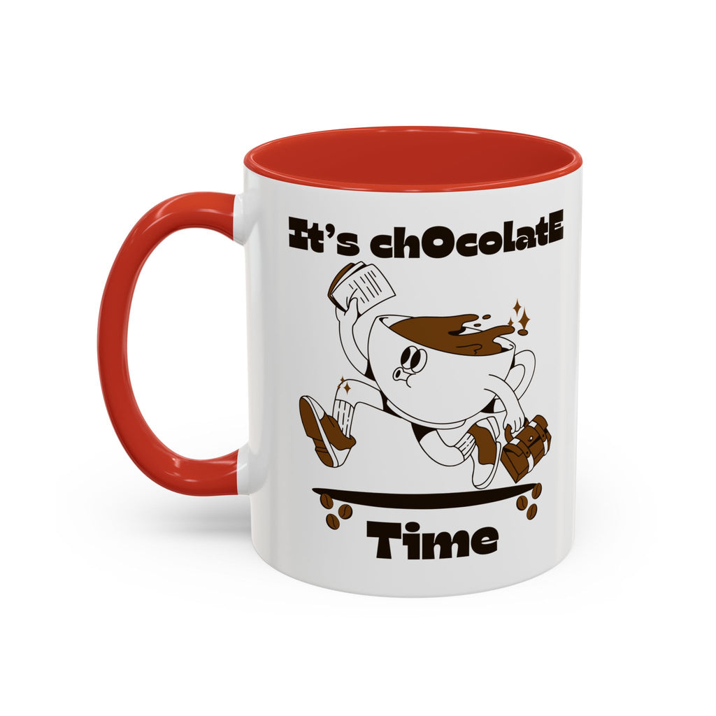 Chocolate Time Coffee Mug, Skateboard Mug, Gift for Coffee Lovers, Fun Mug for Hot Cocoa, Unique Mug for Birthdays, Cute Kitchen Decor