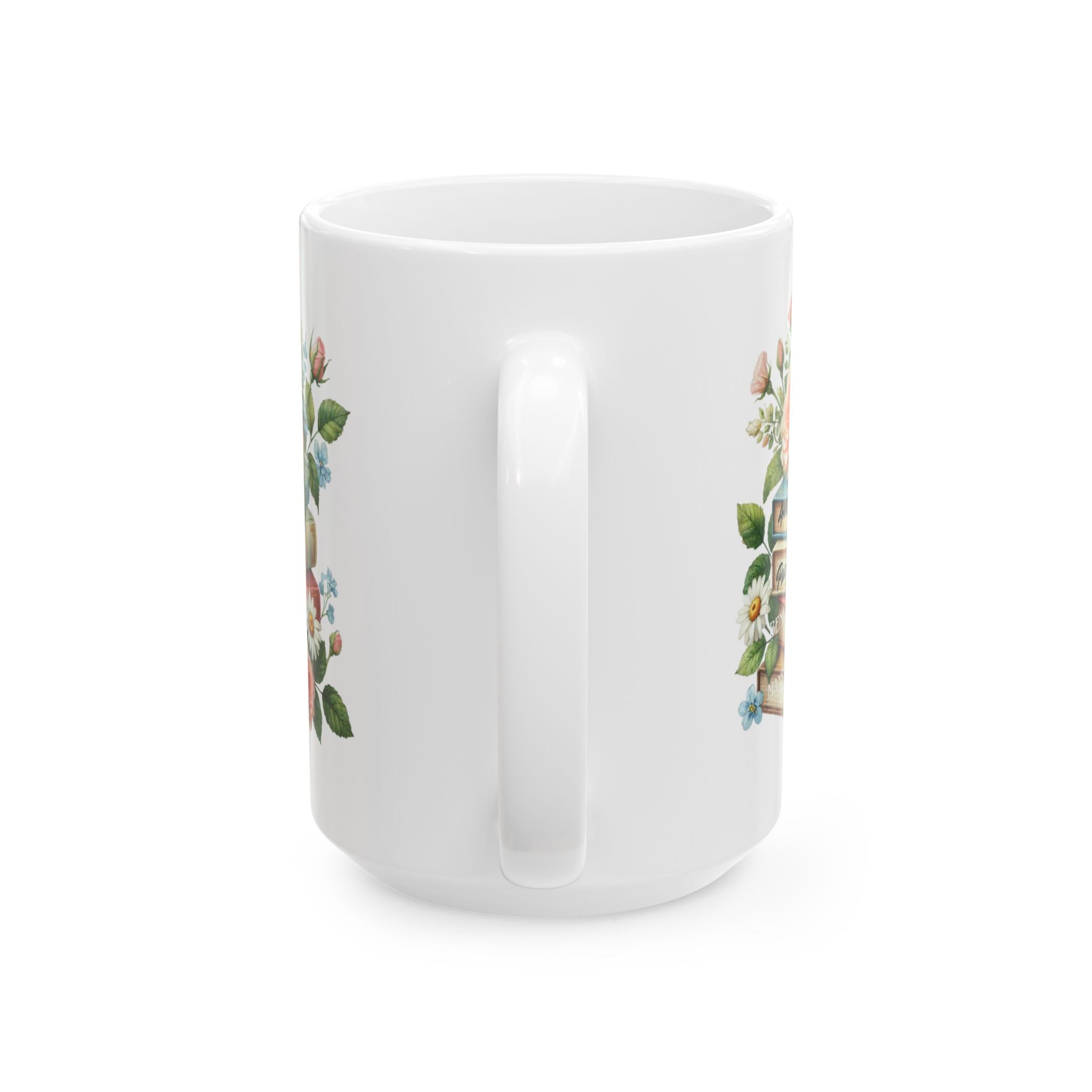 Floral Book Lovers Ceramic Mug - Perfect Gift for Readers, Tea/Coffee Lovers, Home Decor, Office Essentials, Bookish Accessories