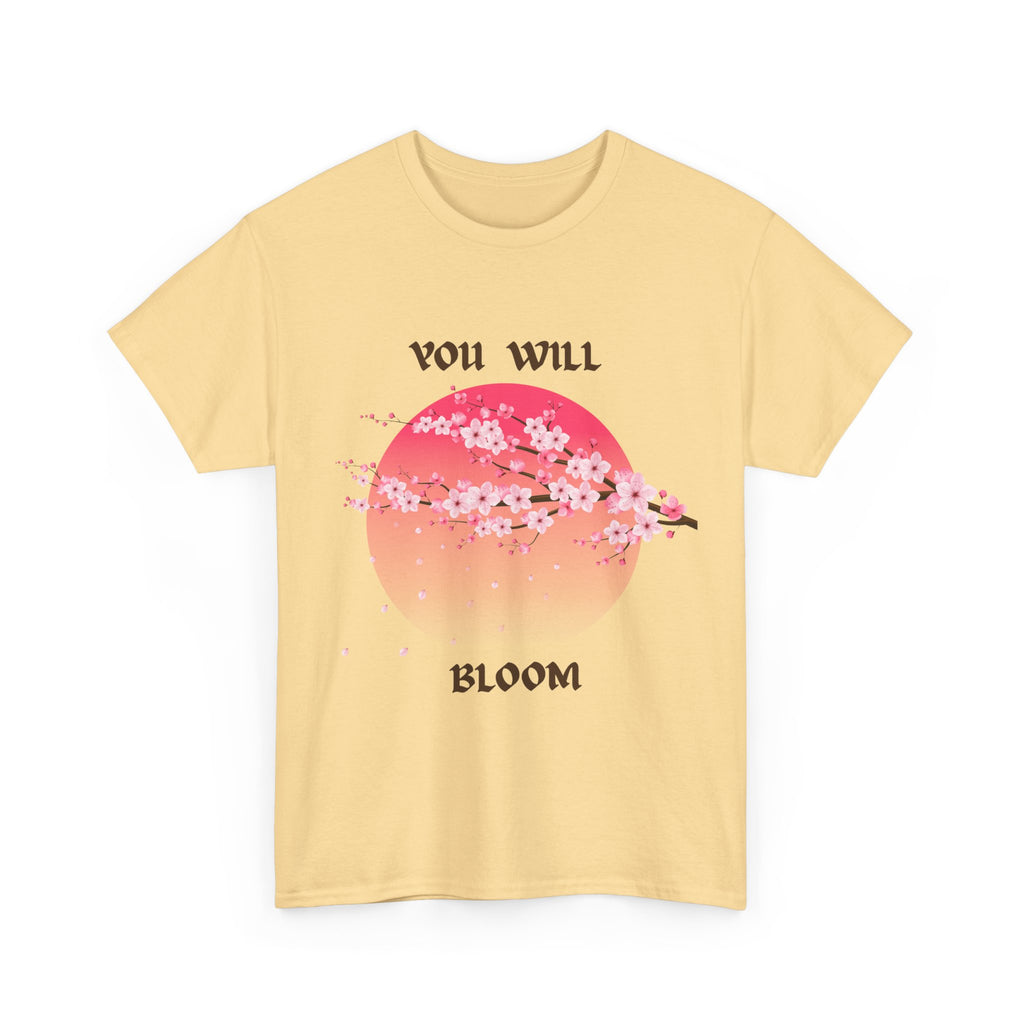 You Will Bloom T-Shirt — Cherry Blossom Inspirational Tee