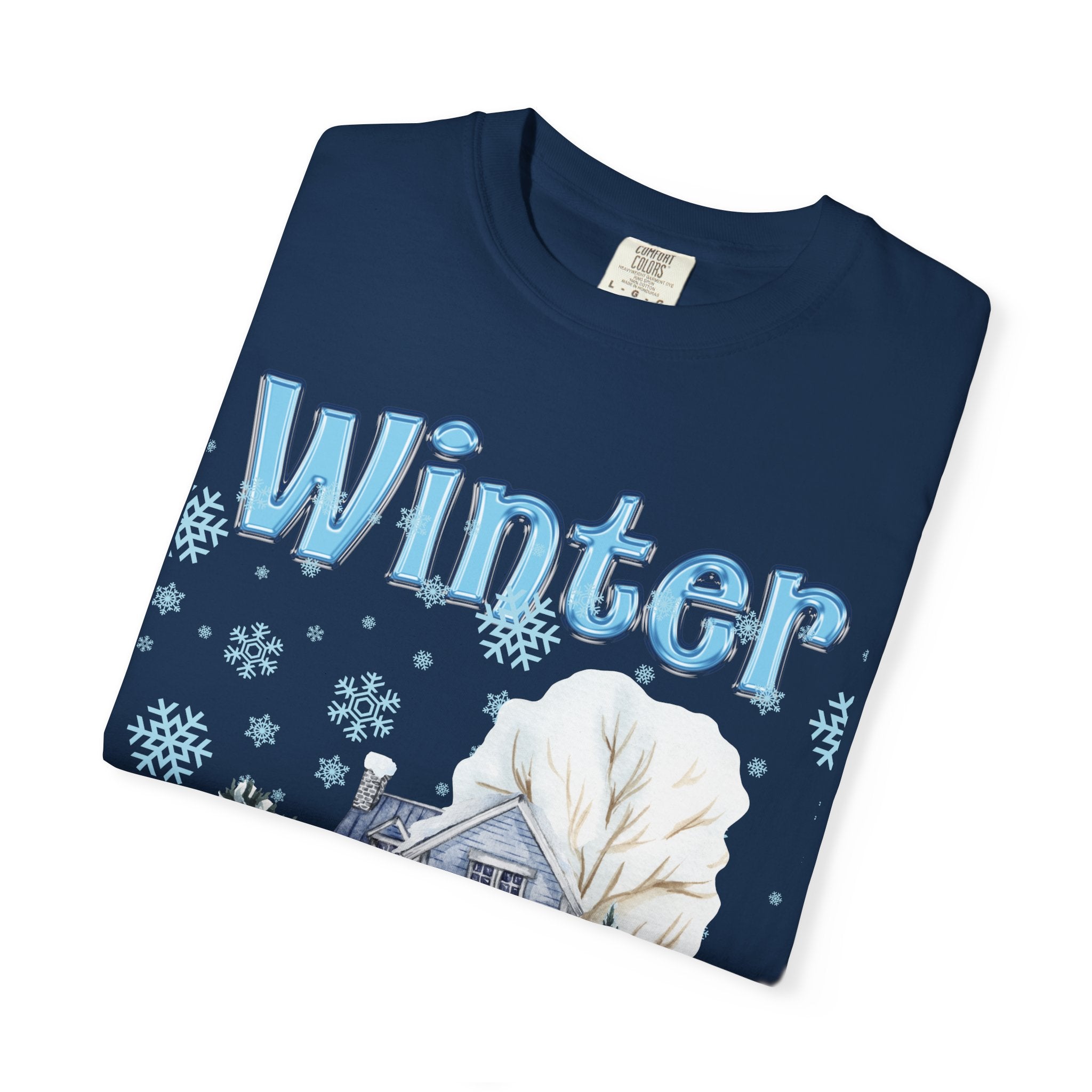 Winter-Themed Unisex Garment-Dyed T-shirt