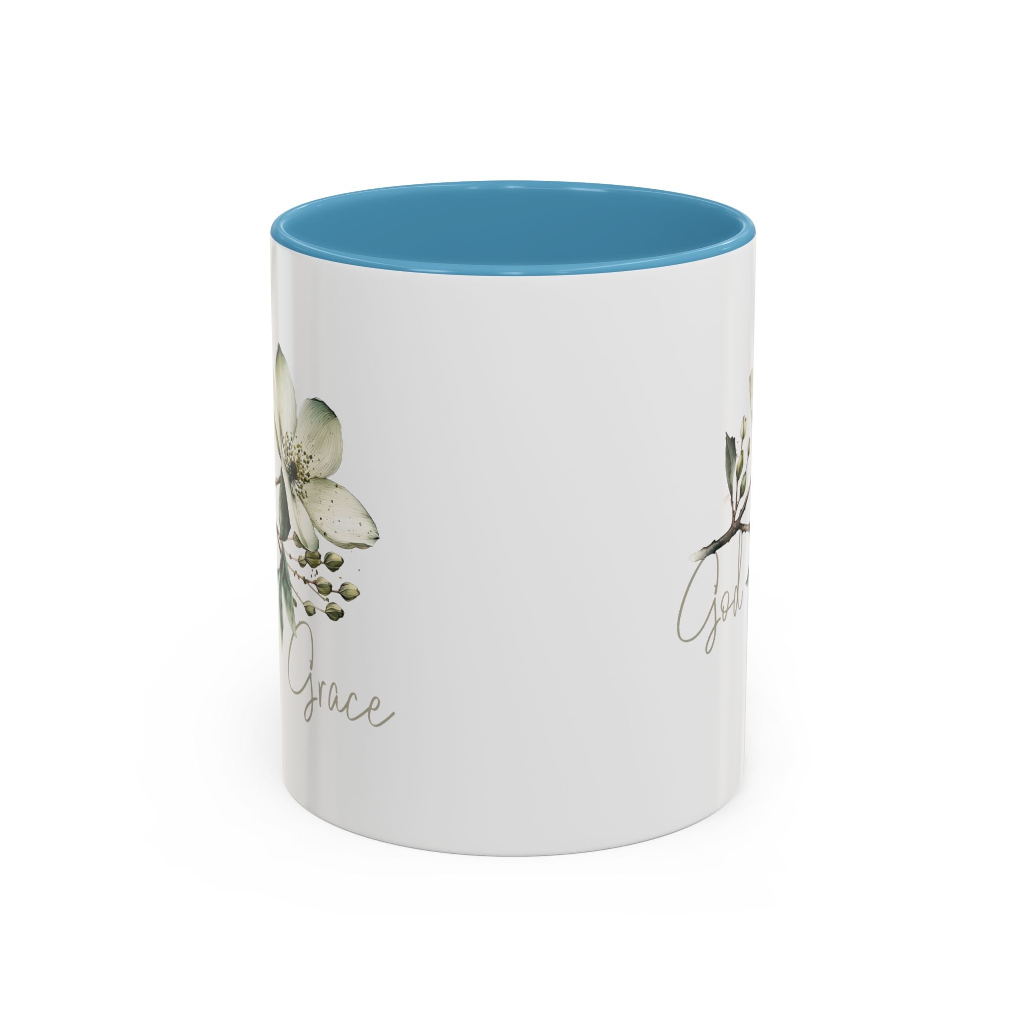 Floral Accent Coffee Mug | God Grace Gift, Nature-Inspired Tea Cup, Inspirational Drinkware for Home, Office, Mother's Day