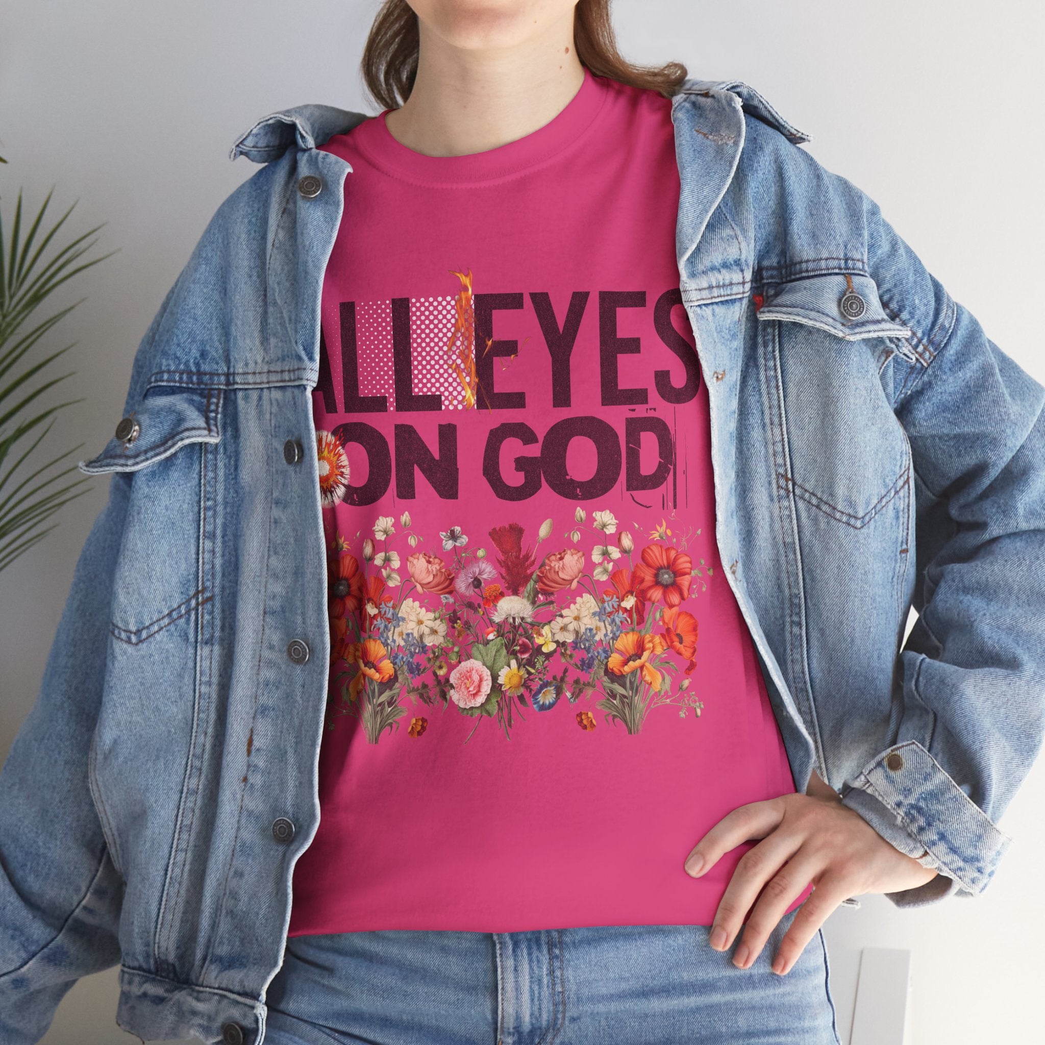 Faith-Inspired Floral Tee, Spirituality Shirt, Inspirational Gift, Christian Apparel, Casual Everyday Wear, Unisex Cotton T-Shirt