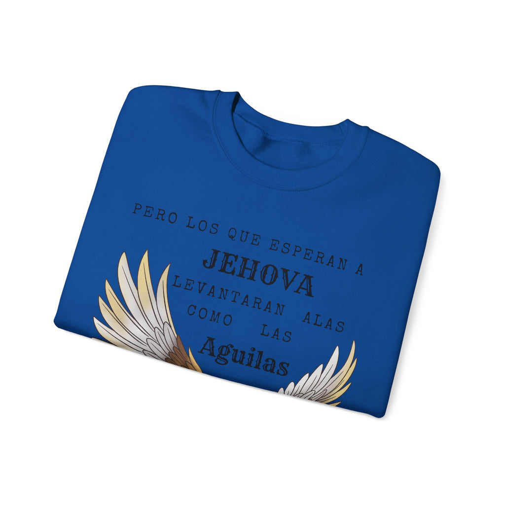 Isaías 40:31 Eagle Sweatshirt — "Pero los que esperan a Jehová" Spanish Christian Crewneck