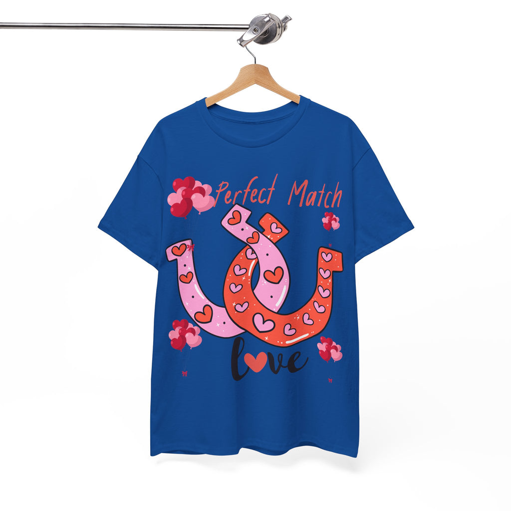 Perfect Match Love T-Shirt — Cute Horseshoe Valentine Tee