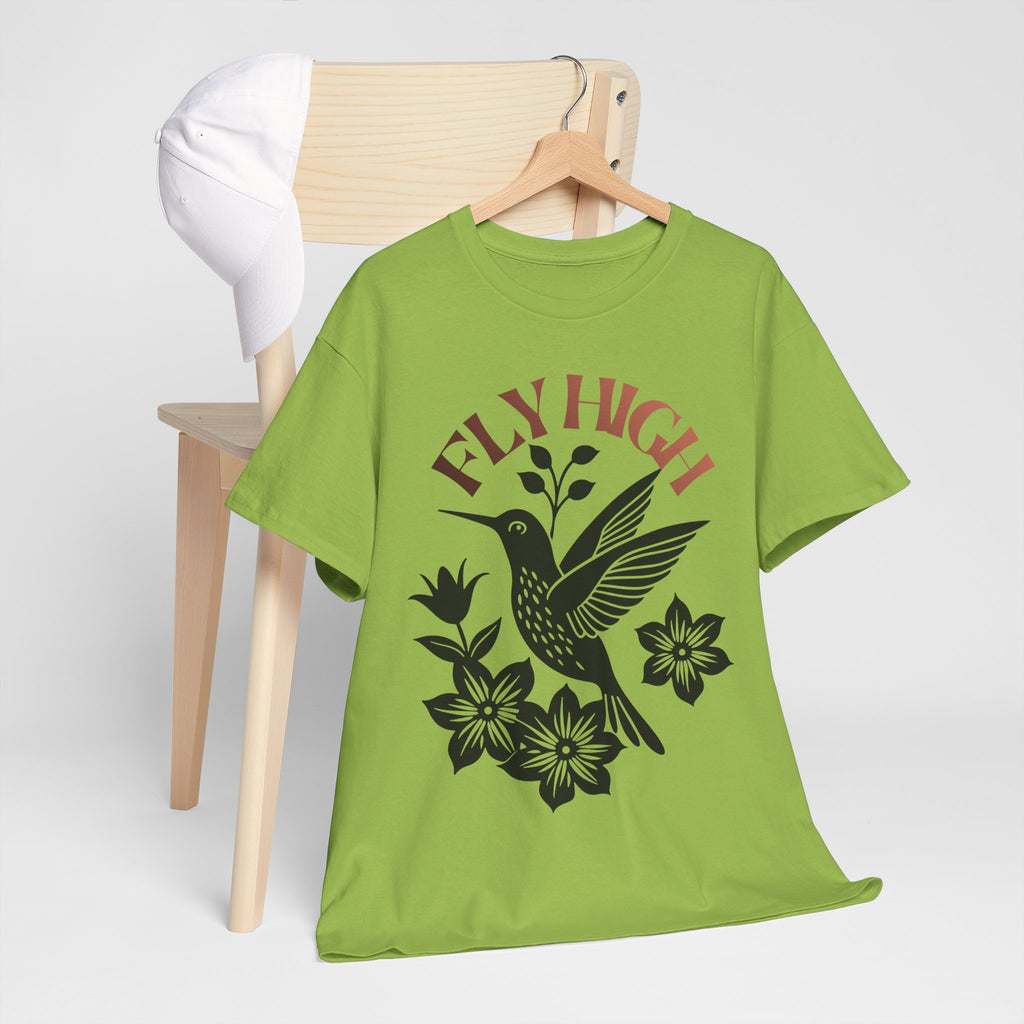 Fly High Hummingbird T-Shirt — Floral Retro Nature Tee
