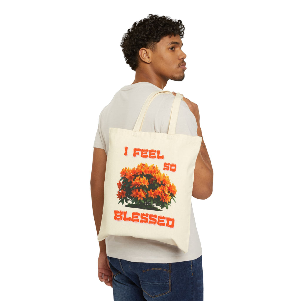 Tote Bag — "I Feel So Blessed" Floral Canvas Tote
