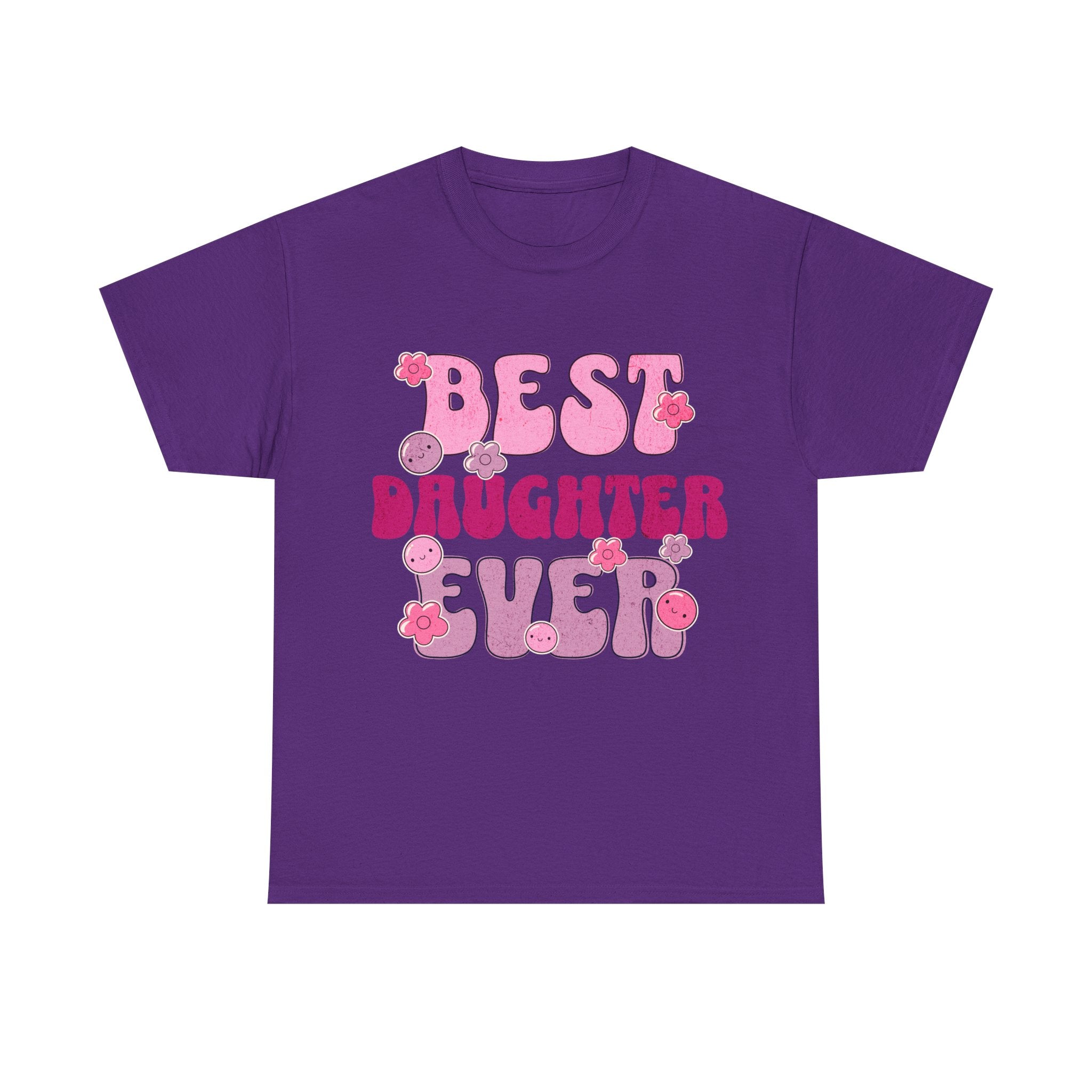 Best Daughter Ever T-Shirt — Cute Pink Retro Typography Tee for Daughters, Mother's Day Gift