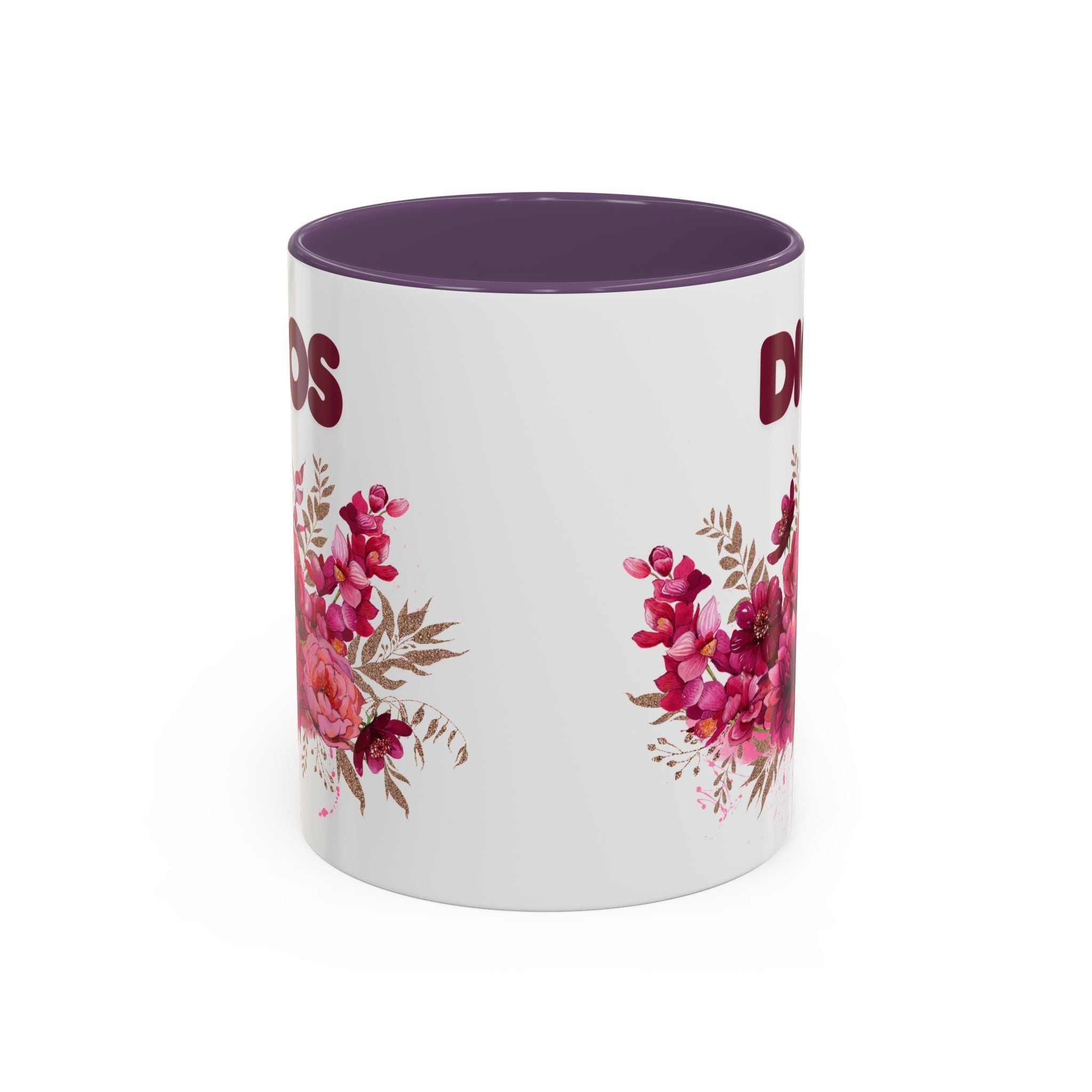Dios Floral Accent Coffee Mug — 11/15oz Inspirational Christian Tea Cup