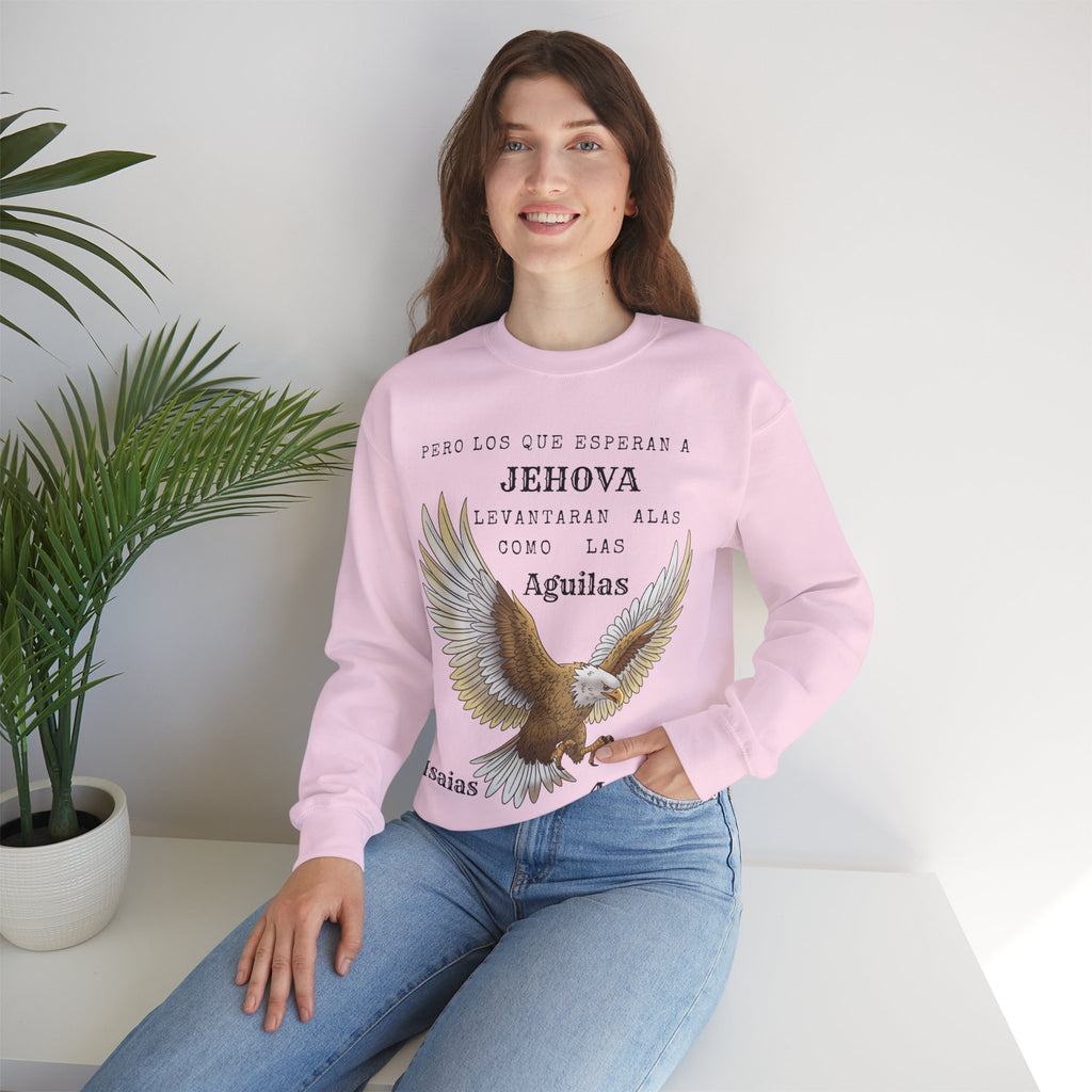 Isaías 40:31 Eagle Sweatshirt — "Pero los que esperan a Jehová" Spanish Christian Crewneck