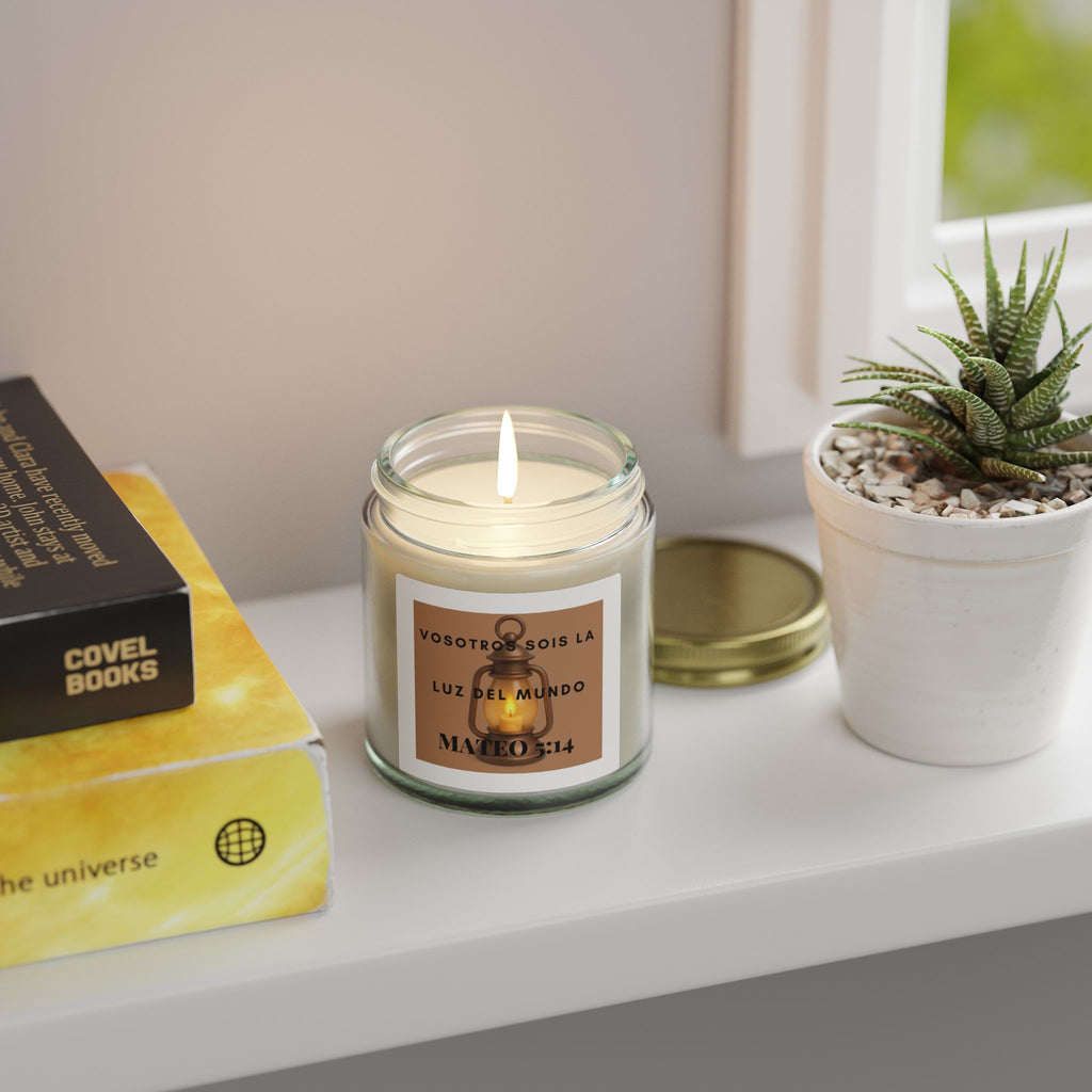 Scented Candle — Coconut Apricot Wax (4oz/9oz) — “Vosotros Sois la Luz del Mundo” Mateo 5:14