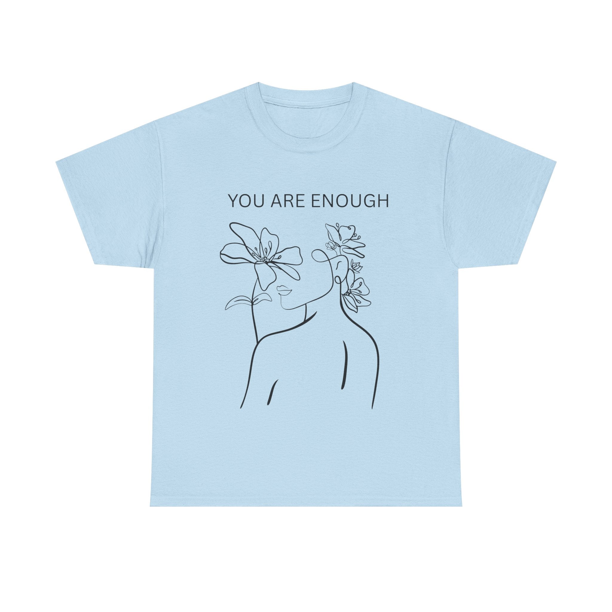 Inspirational Floral Tee, Unisex Heavy Cotton T-Shirt with 'You Are Enough' Design, Motivational Gift, Self-Love Apparel, Positive [...]