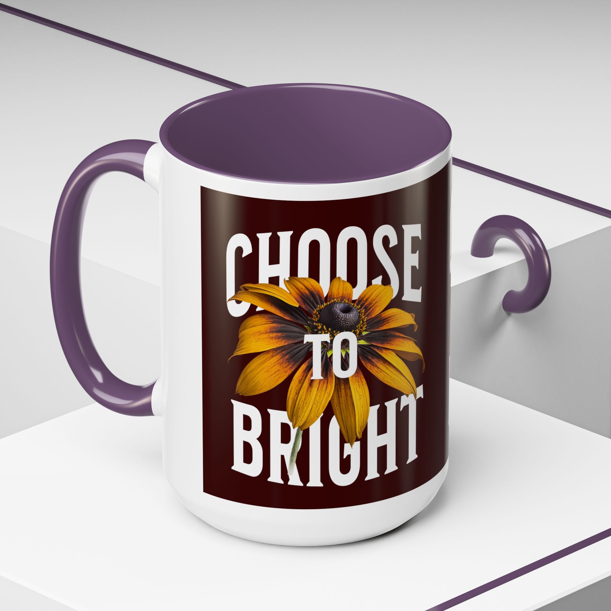 Choose to Be Bright Coffee Mug — Sunflower Accent Ceramic Mug (11/15oz)