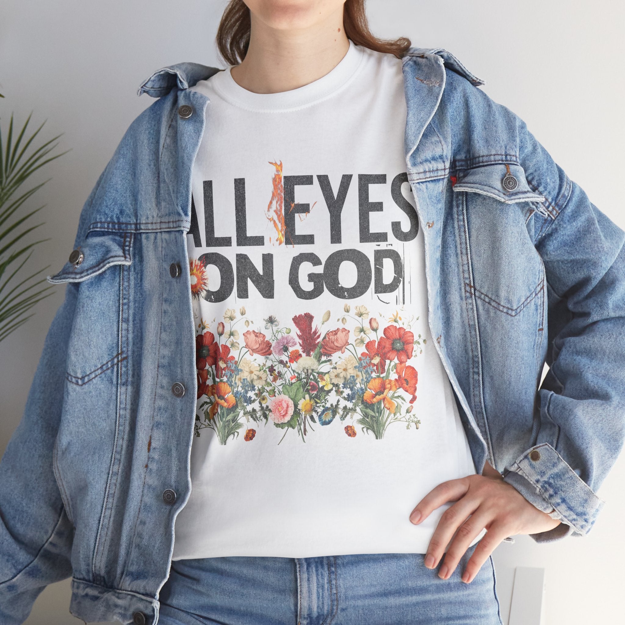 Faith-Inspired Floral Tee, Spirituality Shirt, Inspirational Gift, Christian Apparel, Casual Everyday Wear, Unisex Cotton T-Shirt