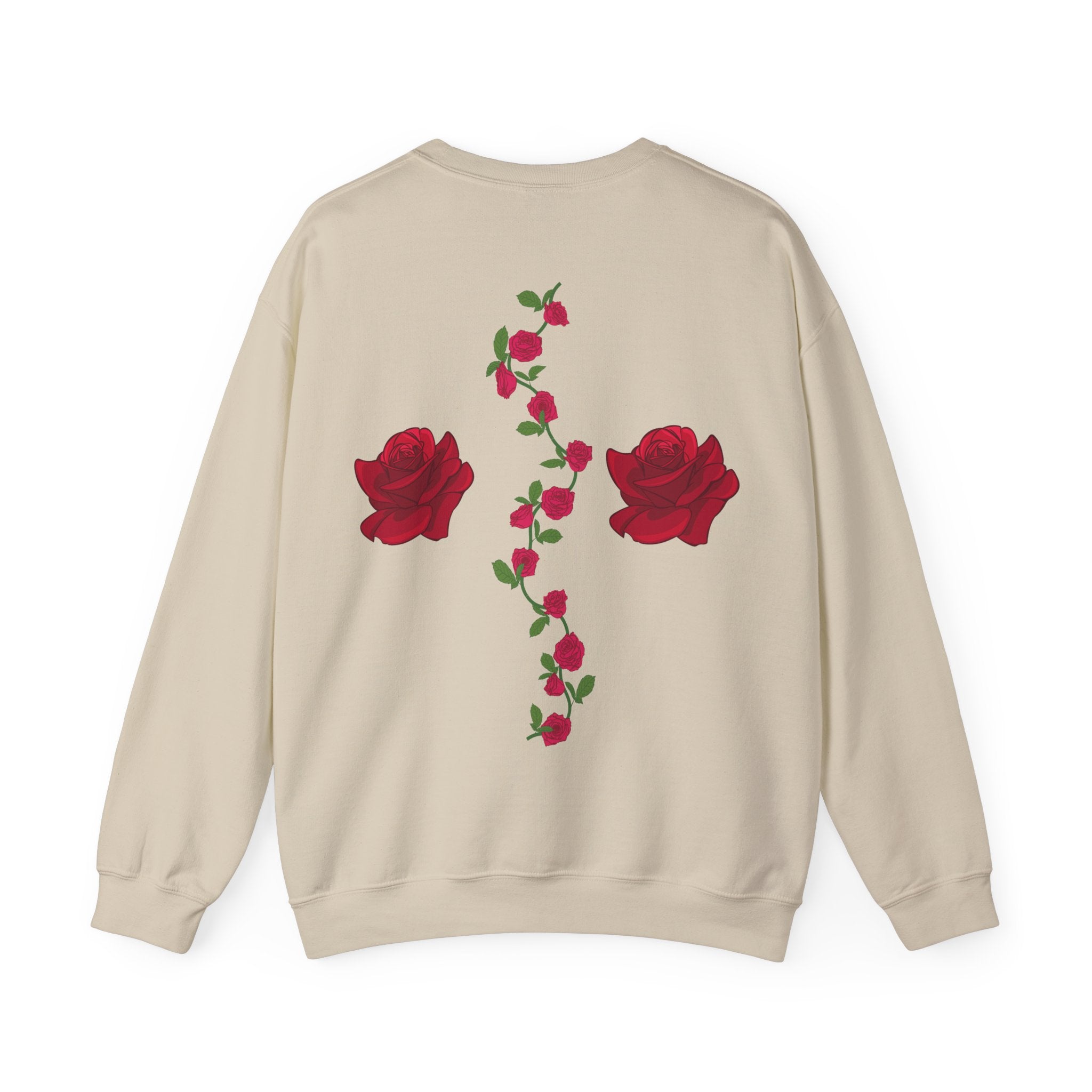 Sweatshirt — Red Rose Crest Back Graphic Crewneck