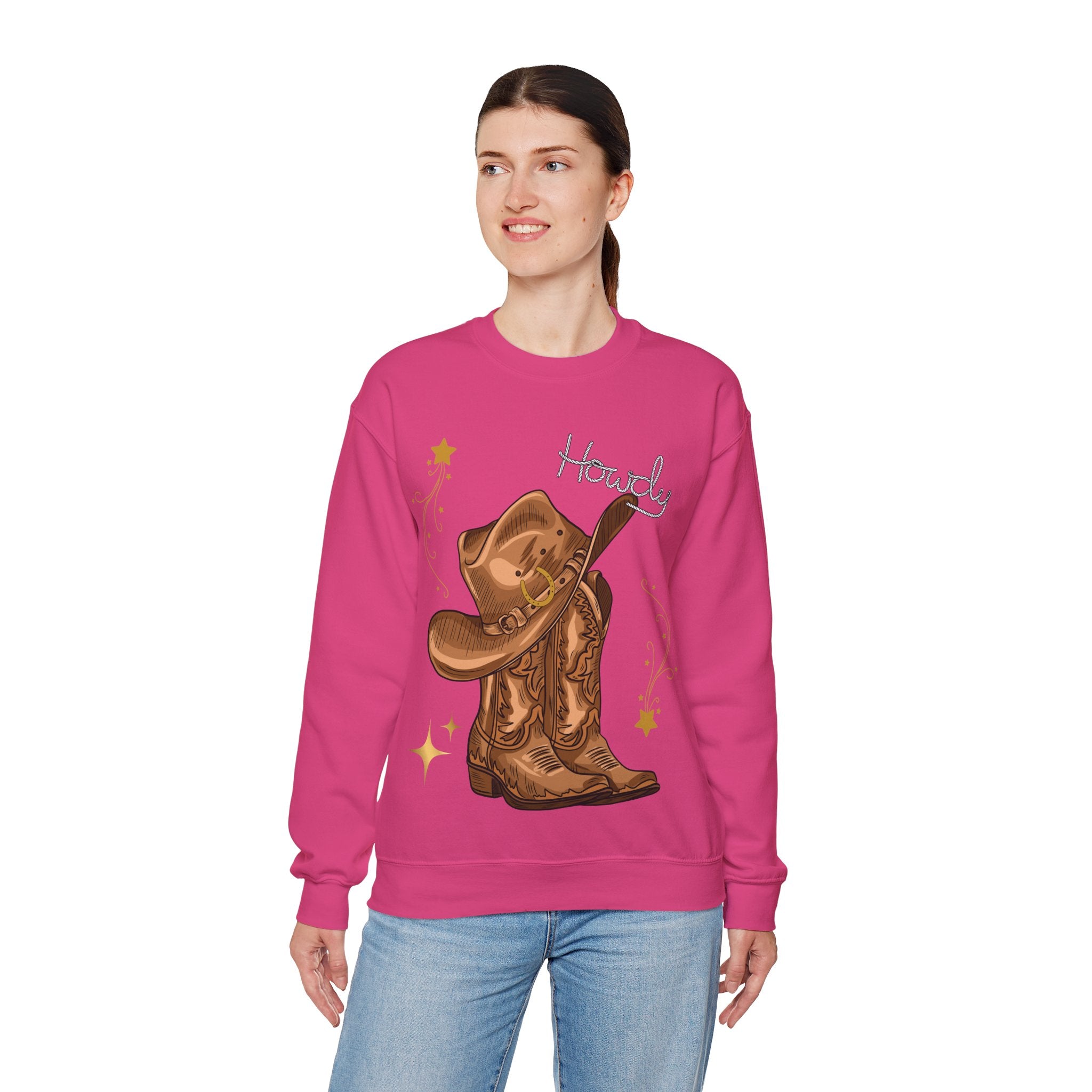 Howdy Cowboy Crewneck Sweatshirt | Unisex Sweatshirt, Western Apparel, Fall Fashion, Gift for Him/Her, Casual Wear