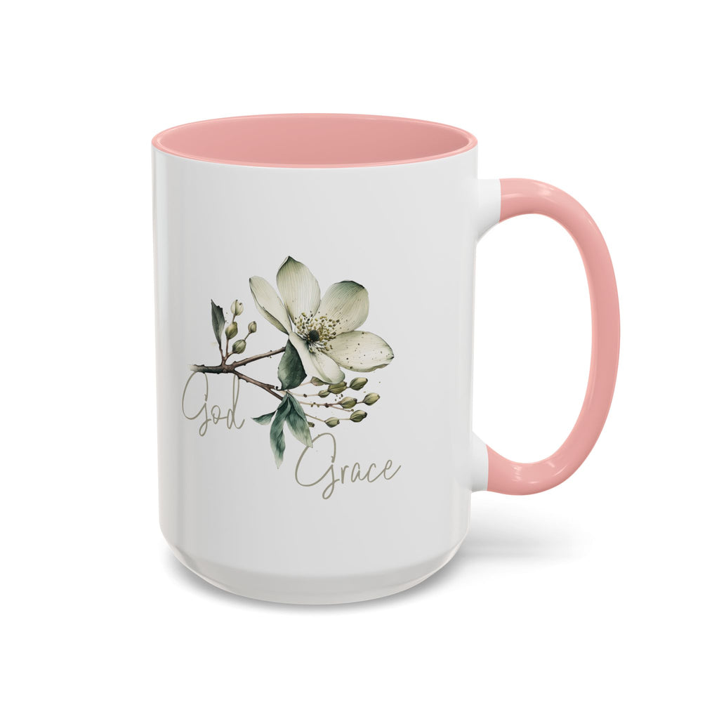 Floral Accent Coffee Mug | God Grace Gift, Nature-Inspired Tea Cup, Inspirational Drinkware for Home, Office, Mother's Day