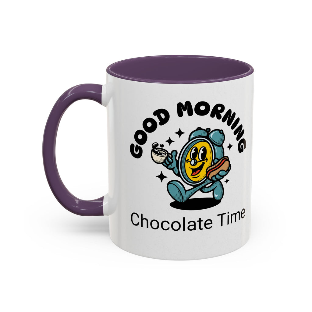 Cheerful Accent Coffee Mug, Good Morning Mug, Hot Beverage Cup, Chocolate Time Gift, Fun Kitchen Decor