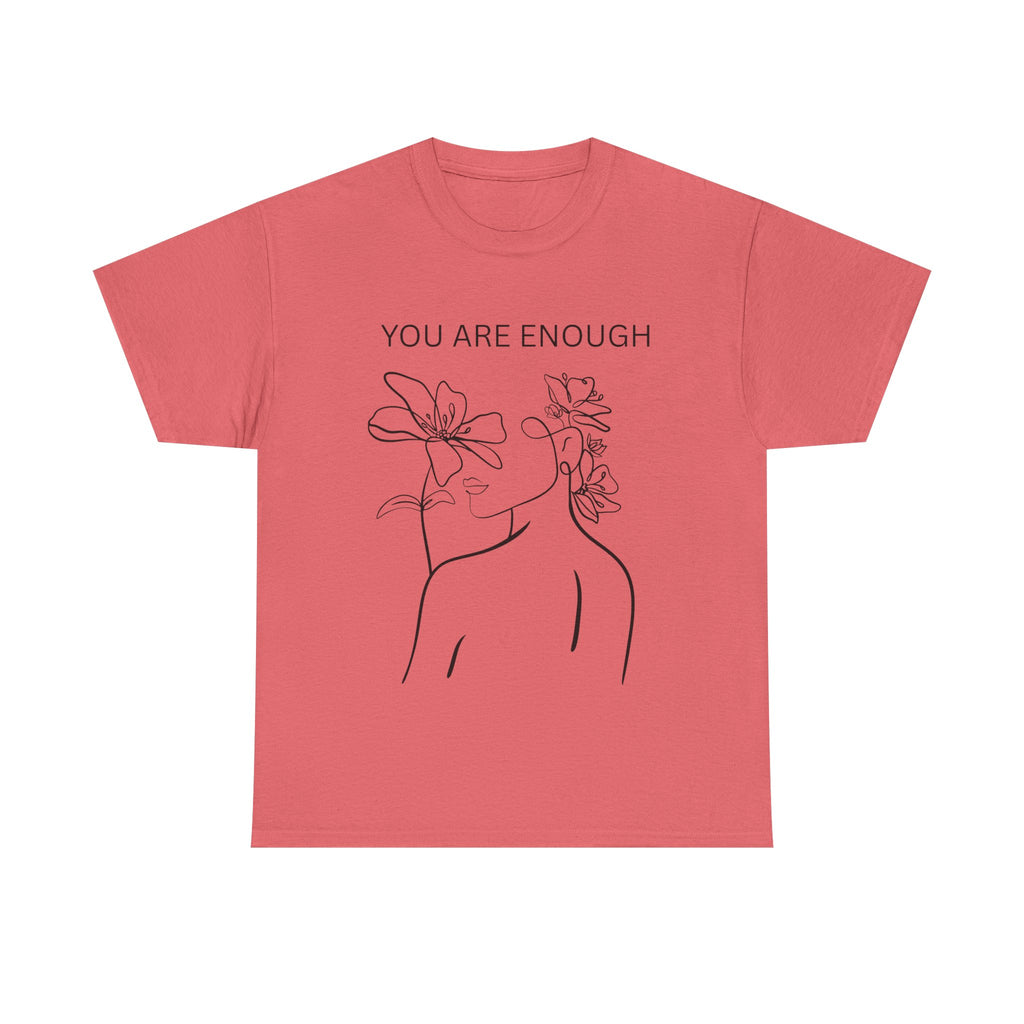 Inspirational Floral Tee, Unisex Heavy Cotton T-Shirt with 'You Are Enough' Design, Motivational Gift, Self-Love Apparel, Positive [...]