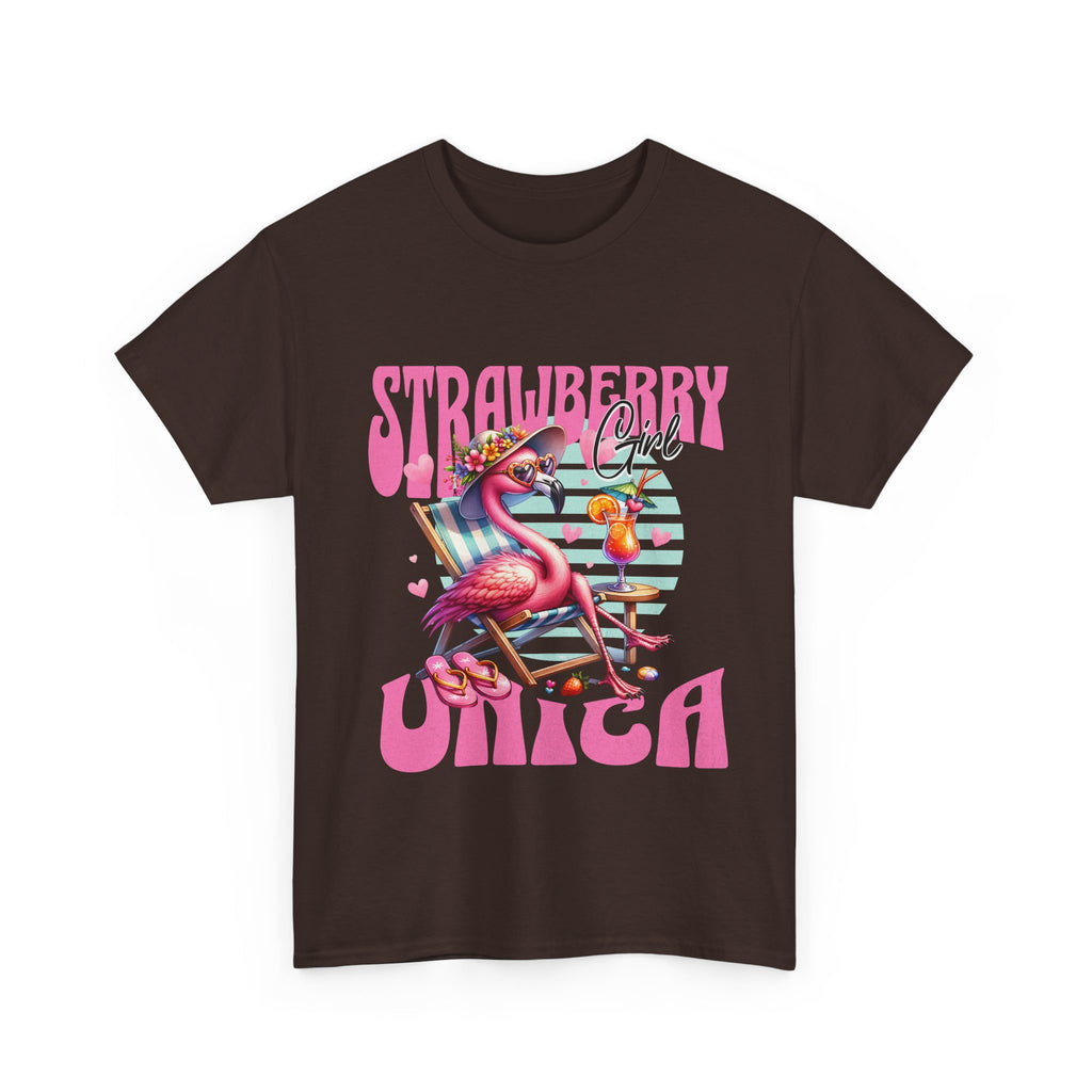 Strawberry Girl Unisex Heavy Cotton Tee - Summer Vibes T-Shirt