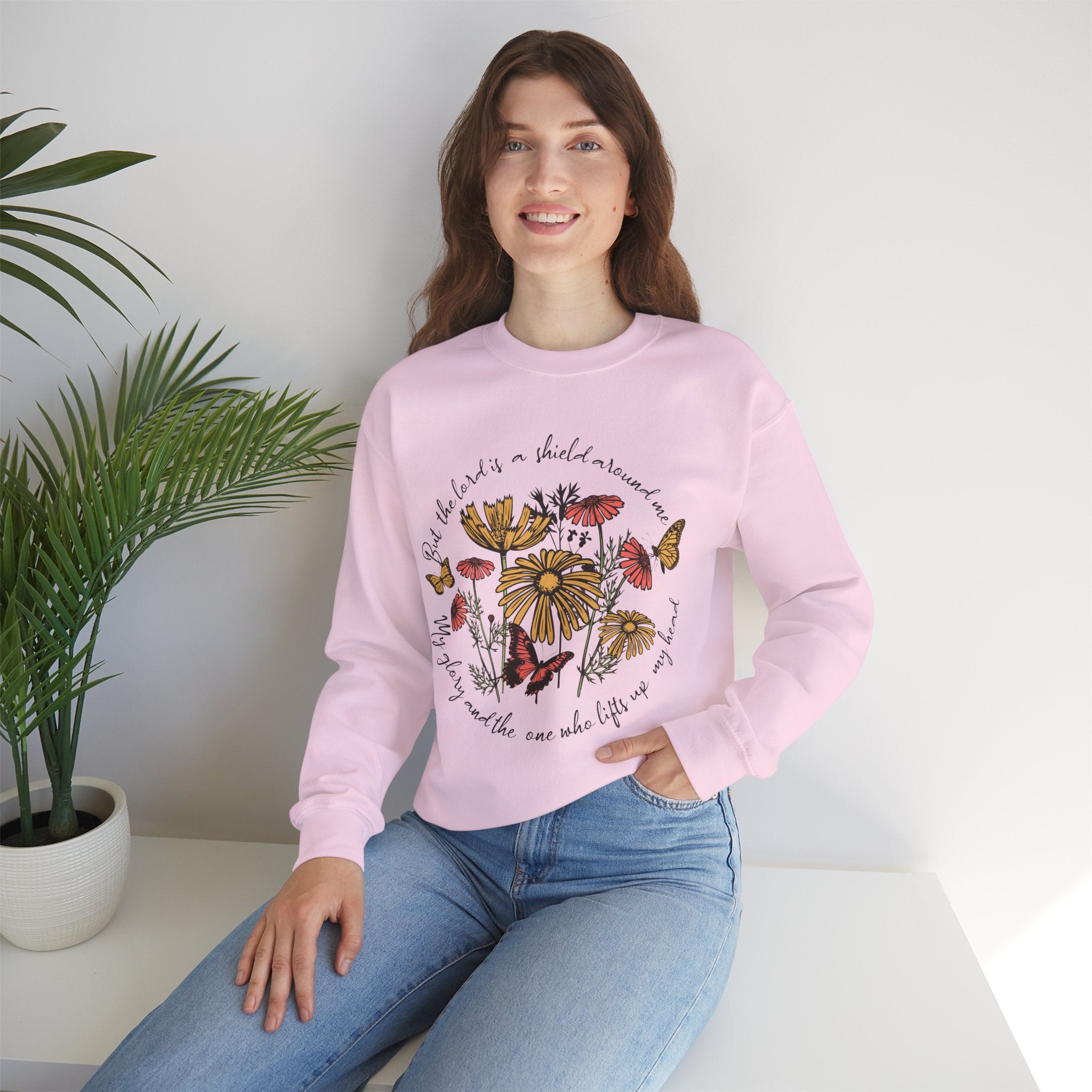 Nature-Inspired Inspirational Sweatshirt for All Seasons, Motivational Gift for Her, Floral Crewneck, Comfortable Everyday Wear, [...]