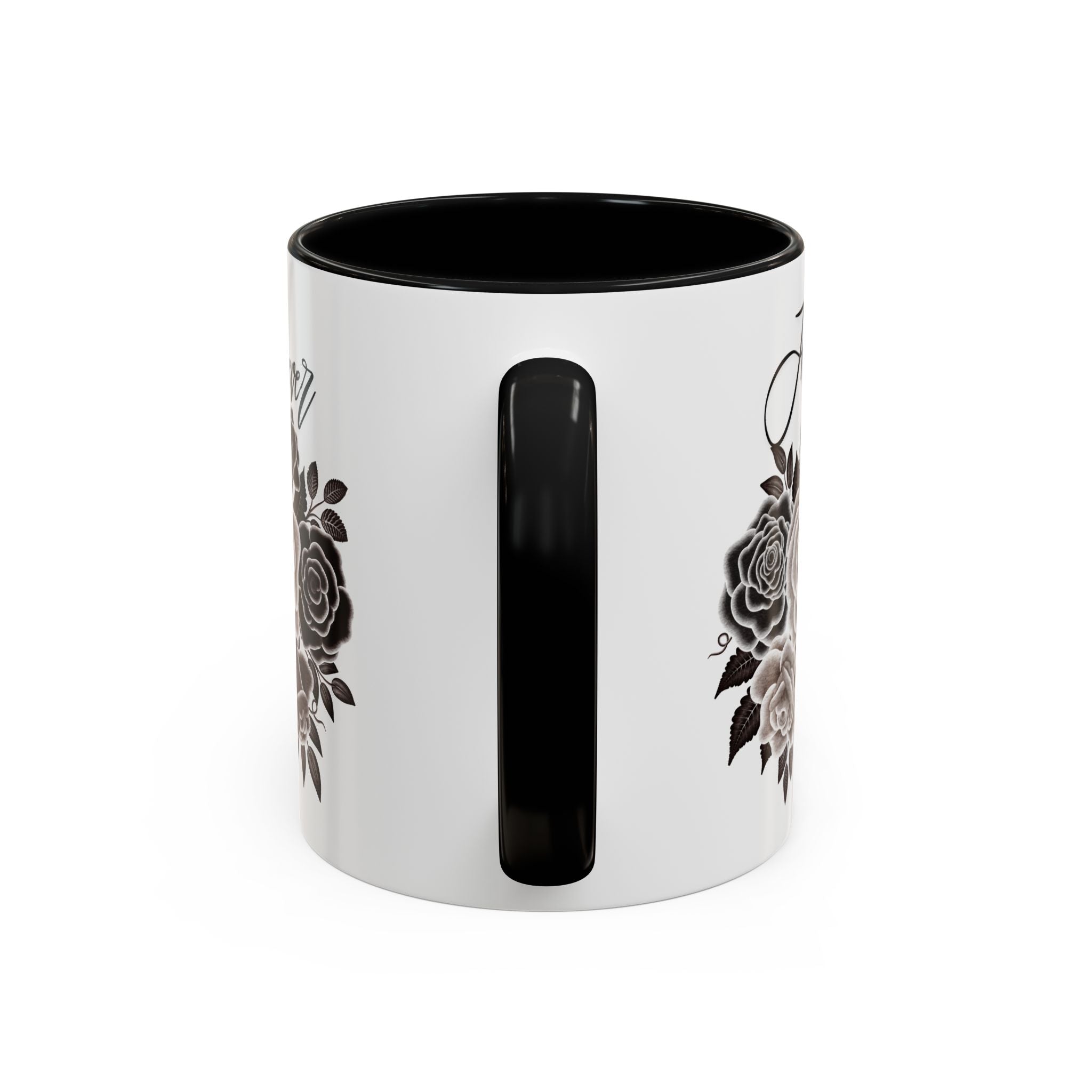 Elegant Floral Accent Coffee Mug for Coffee Lovers, Gift for Her, Home Decor, Valentine's Day, Birthday