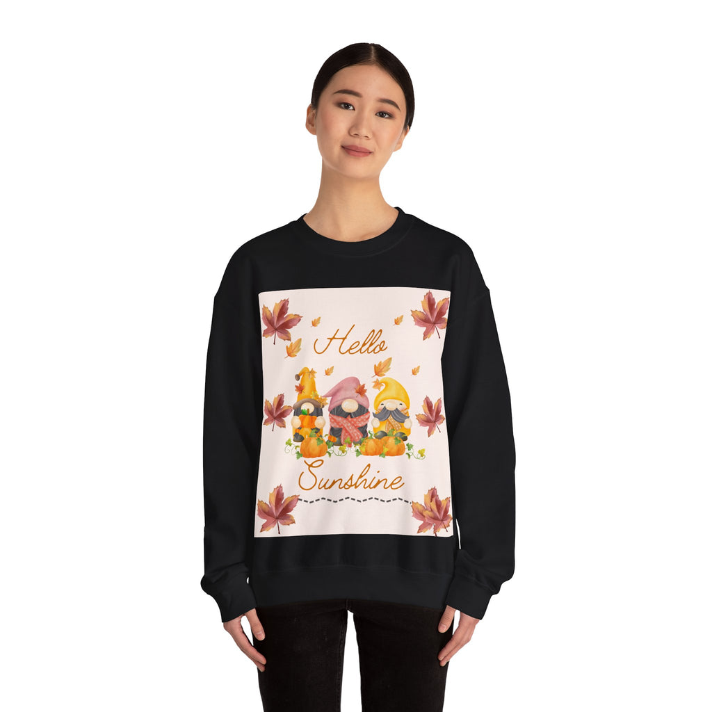 Hello Sunshine Fall Crewneck Sweatshirt, Cozy Autumn Apparel, Unisex Sweatshirt, Perfect for Thanksgiving, Gift for Nature Lovers