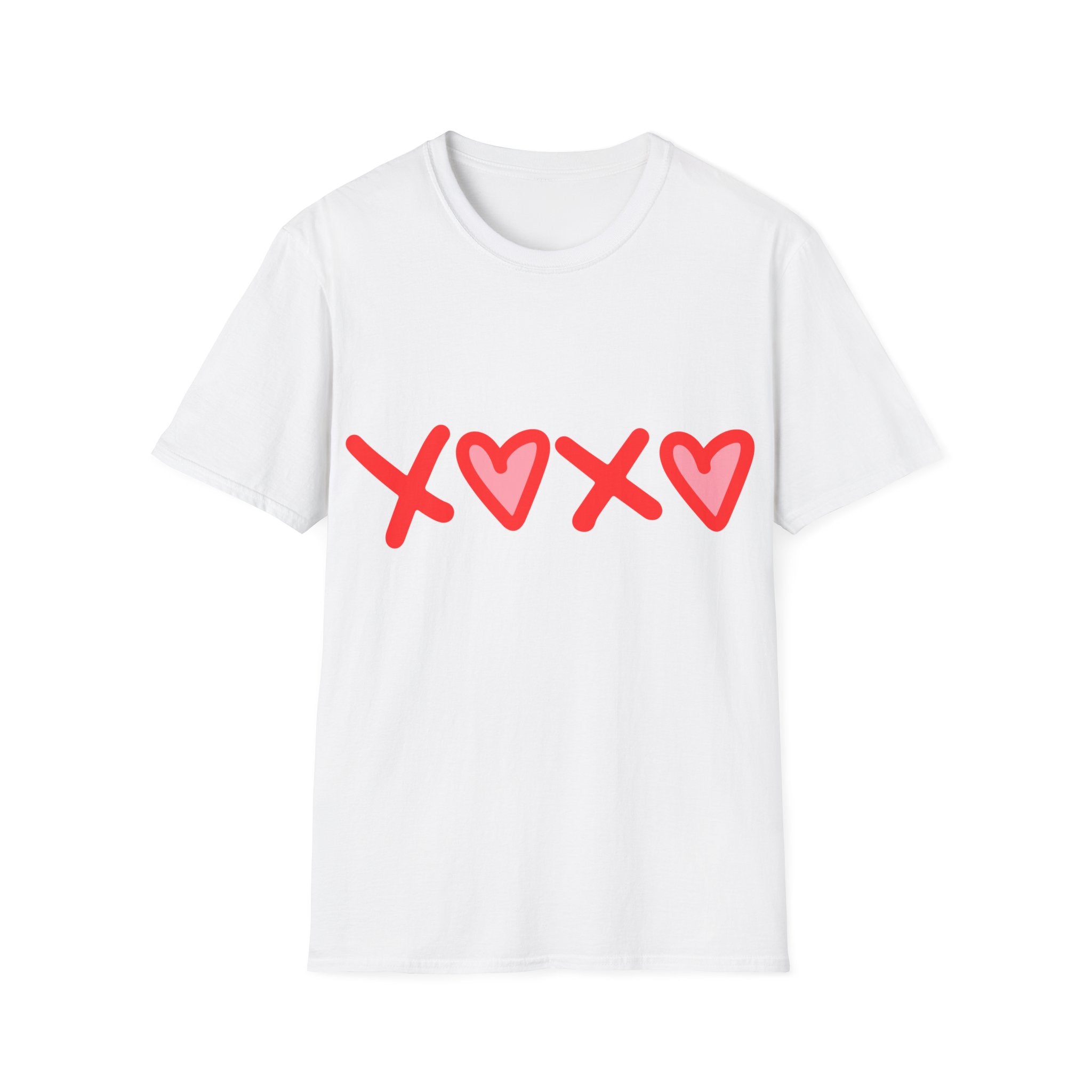 XX Valentine’s Day Tee – Cute Red Heart Hugs & Kisses T-Shirt
