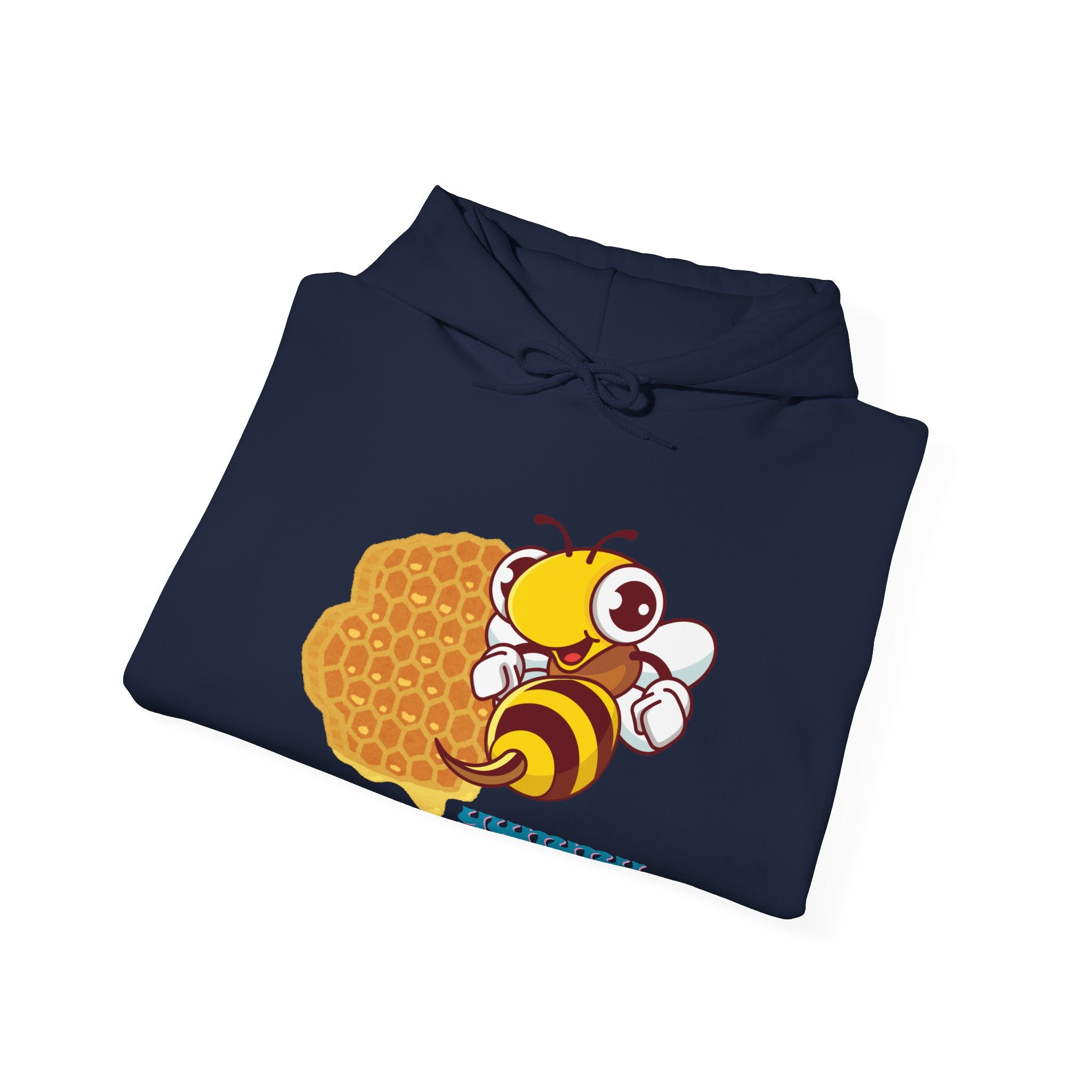 Cute Bee & Waffle Hoodie, Yummy Food Sweatshirt, Unisex Gift for Food Lovers, Cozy Casual Wear, Great for Birthdays & Celebrations