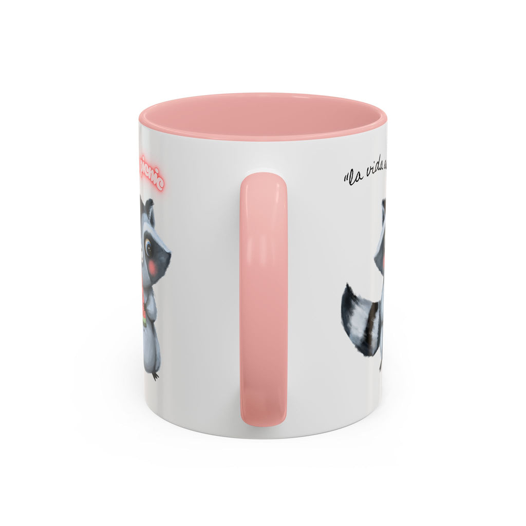 Raccoon-Themed Accent Coffee Mug | Cute Animal Mug for Home, Gift for Coffee Lovers, Nature Lovers, Birthday, Celebrate Life