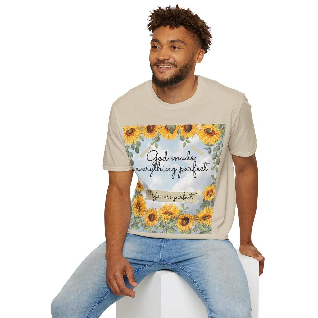 God Made Everything Perfect Sunflower T-Shirt, Inspirational Tee, Gift for Her, Positive Affirmation Apparel, Summer Style, [...]