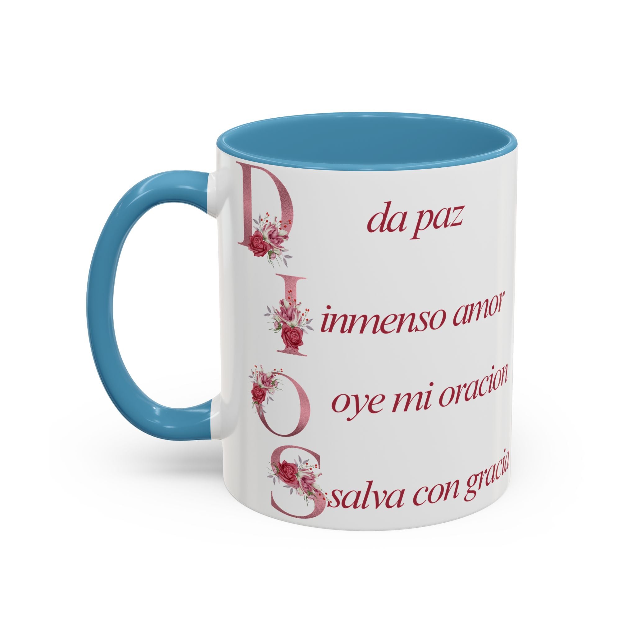 Inspirational Accent Coffee Mug with Floral Design - 11/15oz