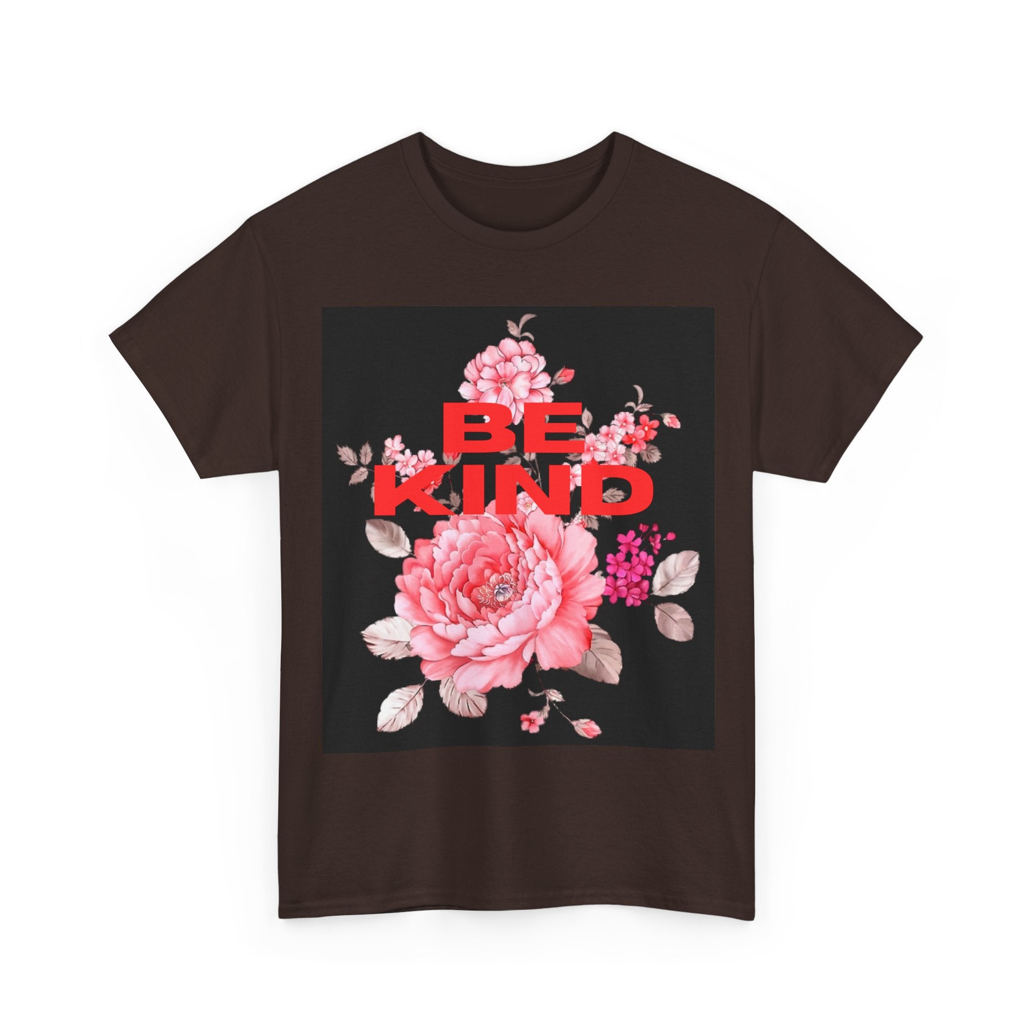 Unisex Heavy Cotton Tee - 'Be Kind' Floral Design, Motivational T-Shirt, Positive Vibes, Gifts for Friends, Casual Wear