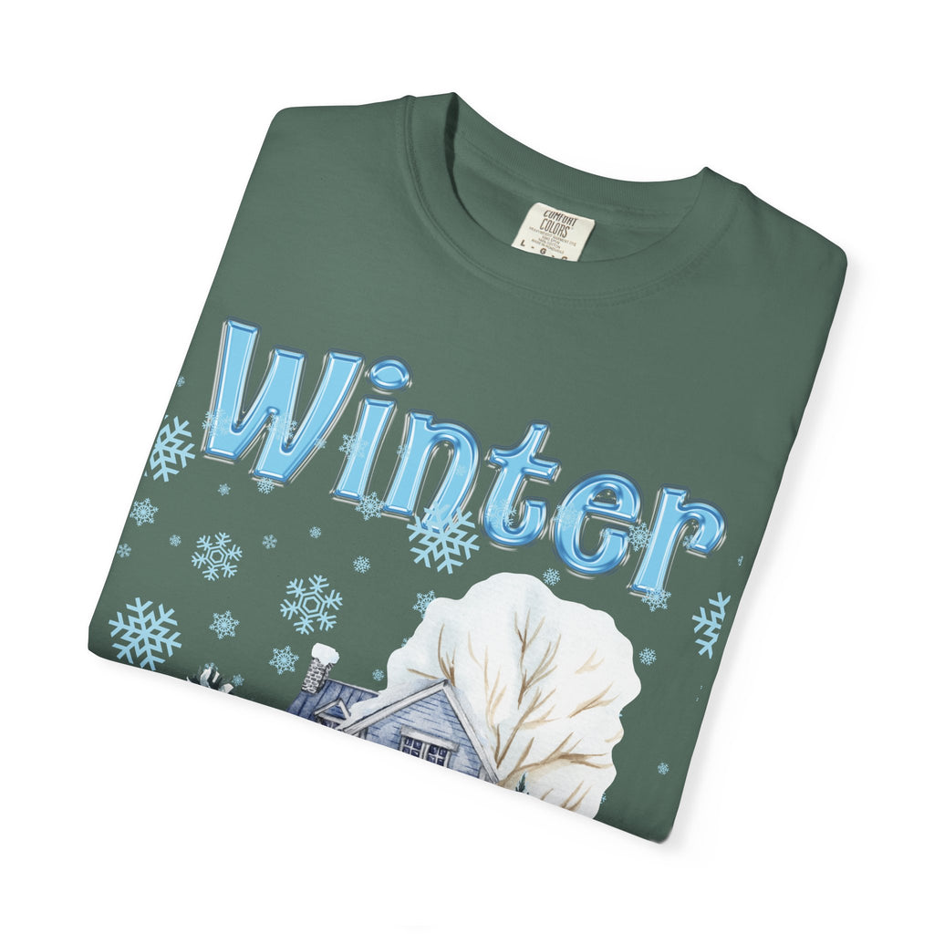 Winter-Themed Unisex Garment-Dyed T-shirt