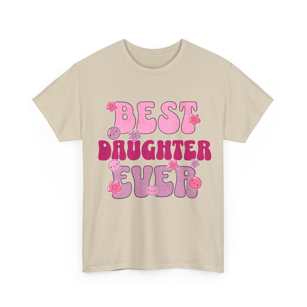 Best Daughter Ever T-Shirt — Cute Pink Retro Typography Tee for Daughters, Mother's Day Gift