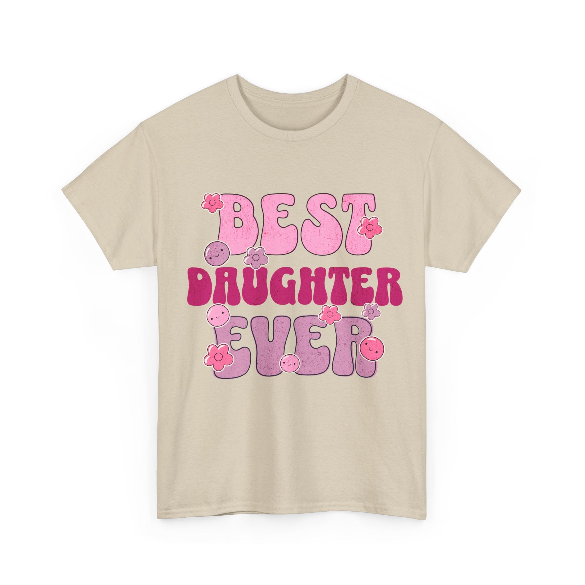 Best Daughter Ever T-Shirt — Cute Pink Retro Typography Tee for Daughters, Mother's Day Gift