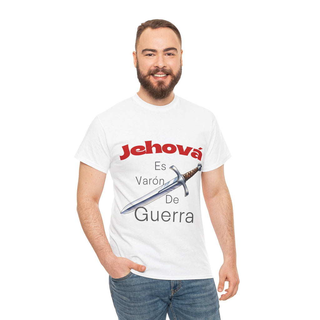 Jehová Es Varón De Guerra T-Shirt — Spanish Christian Sword Design