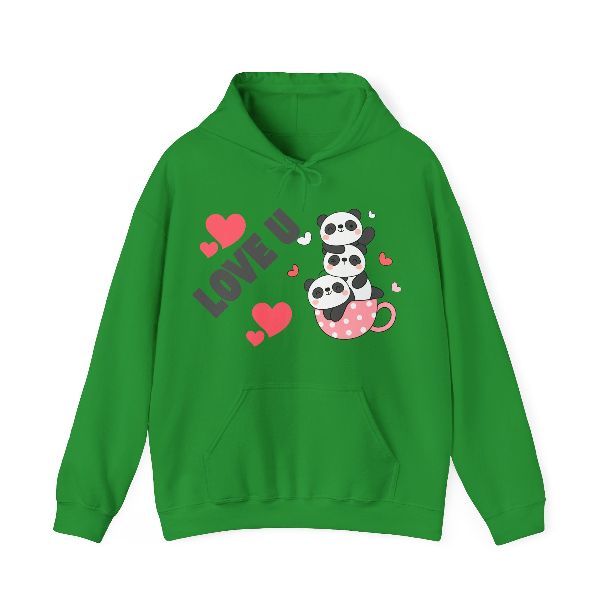 Cute Panda Love Hoodie for Couples, Valentine's Day Gift, Cozy Sweatshirt, Unisex Love Hoodie, Animal Lover Apparel, Cute Sweatshirt