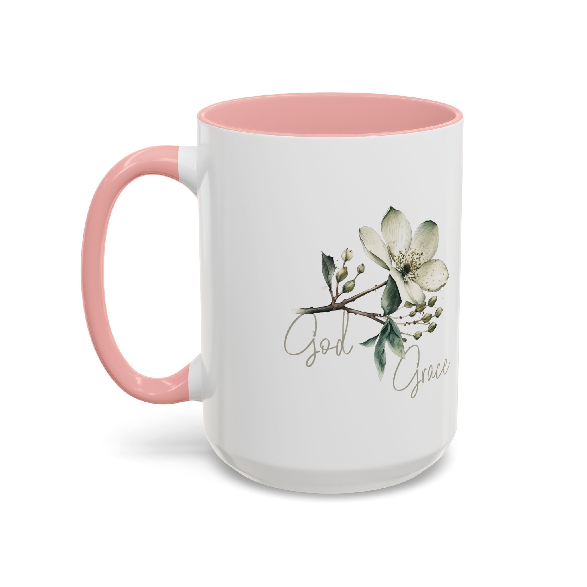 Floral Accent Coffee Mug | God Grace Gift, Nature-Inspired Tea Cup, Inspirational Drinkware for Home, Office, Mother's Day