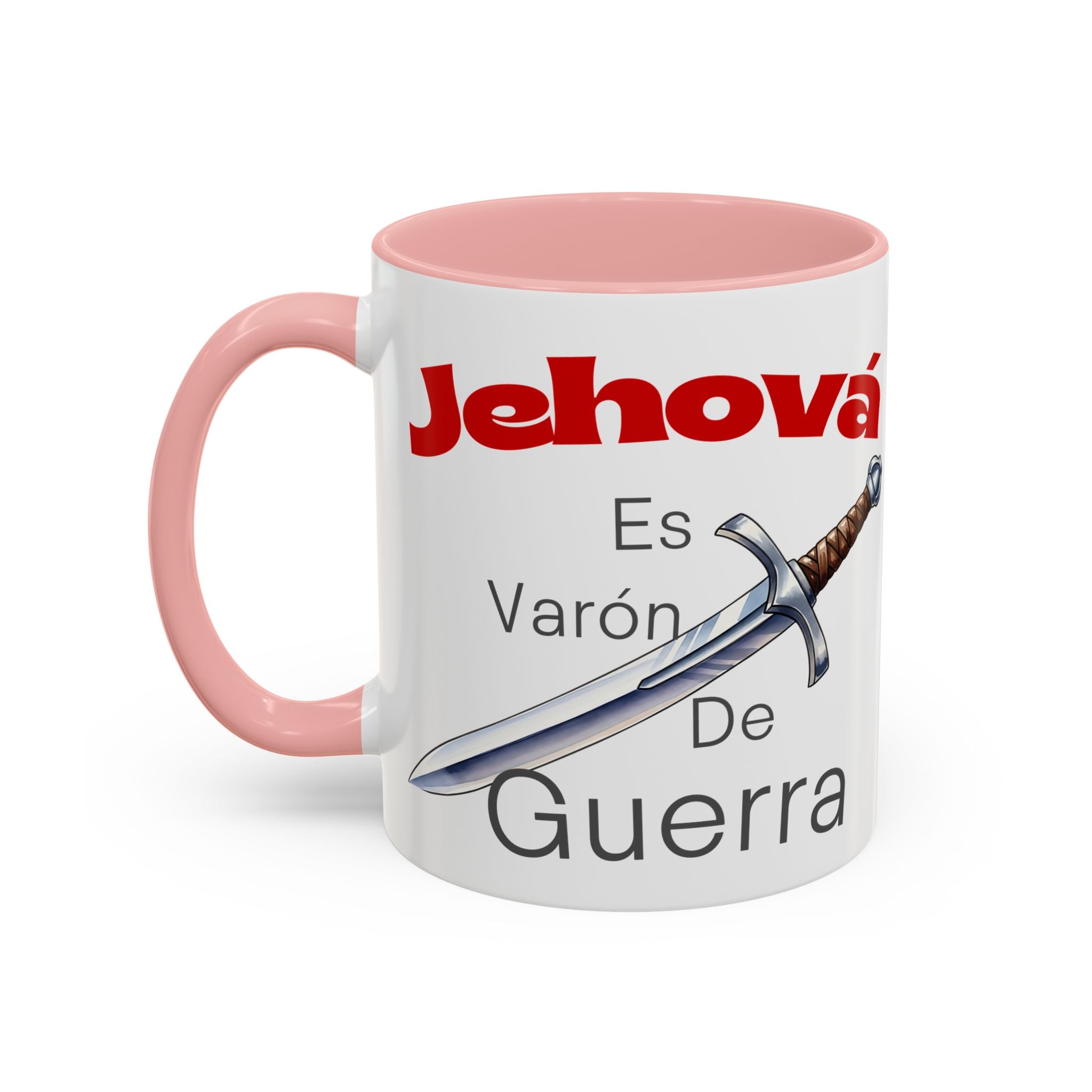 Jehovah Es Varón de Guerra Coffee Mug — Spanish Faith Sword Accent Mug (11/15oz)