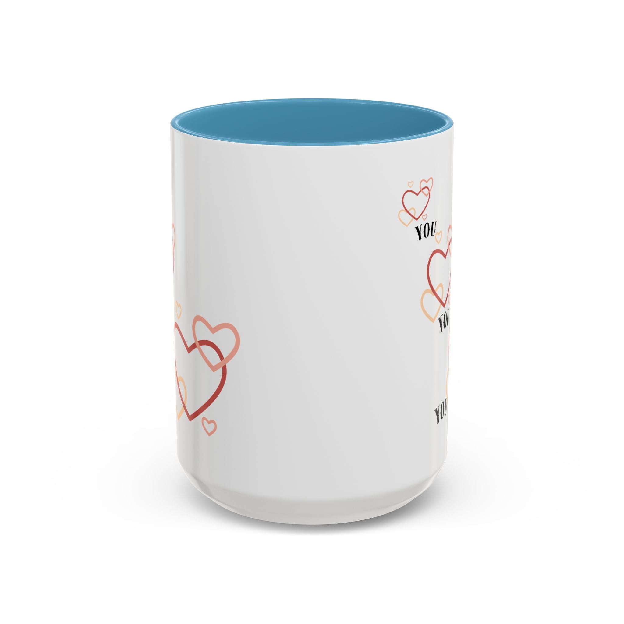 Love You Accent Coffee Mug, Valentine's Day Gift, Heart Mug, Cute Coffee Cup, Romantic Beverage Container