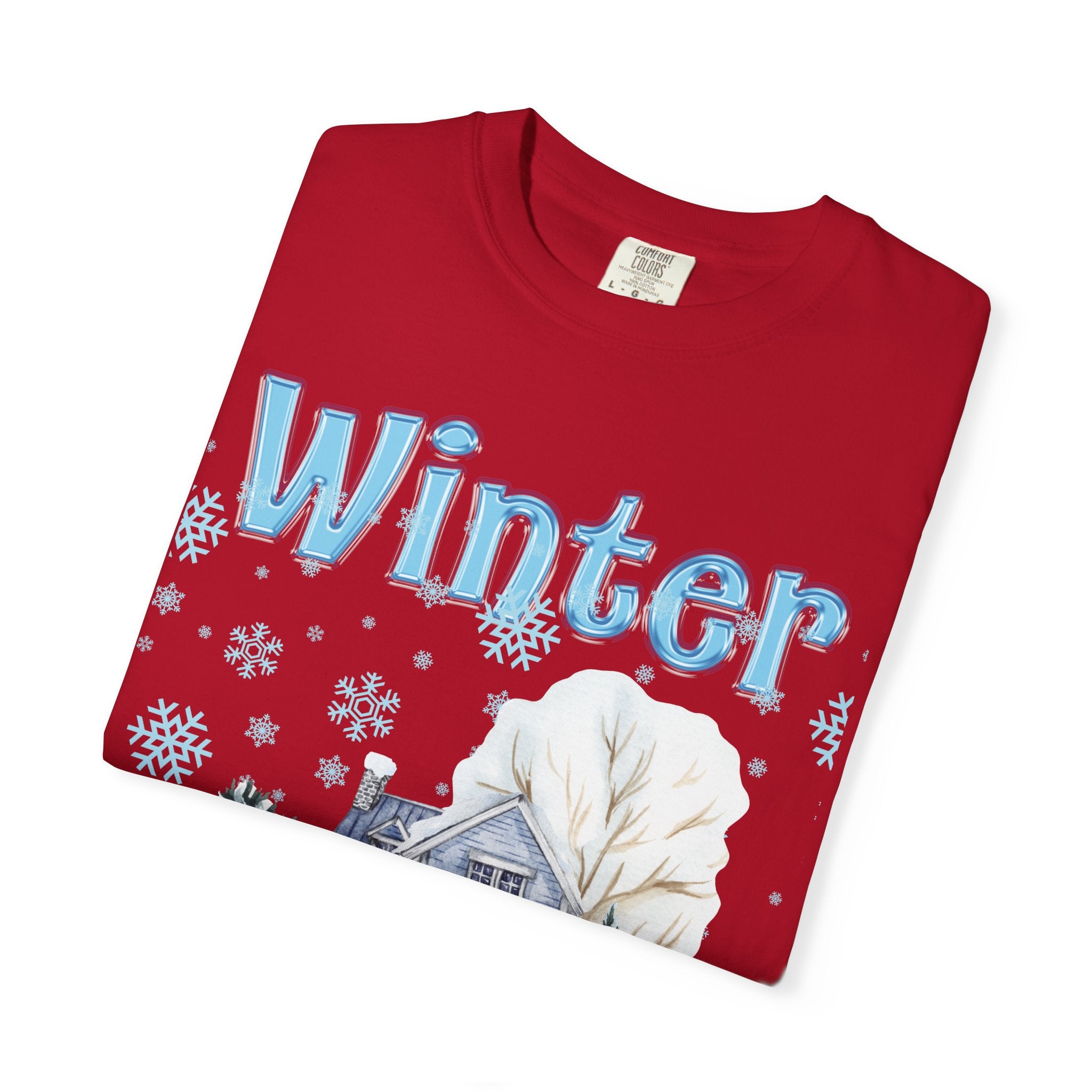 Winter-Themed Unisex Garment-Dyed T-shirt